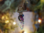 Load image into Gallery viewer, Charm Fae Necklace - purple glas moon
