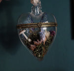 Load image into Gallery viewer, OOAK Glass hearted container - purple glass
