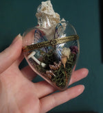 Load image into Gallery viewer, OOAK Glass hearted container - purple glass
