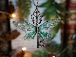 Flying Key - bronce, emerald