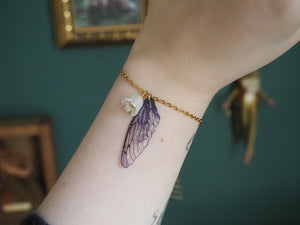 Bracelet - purple, flower