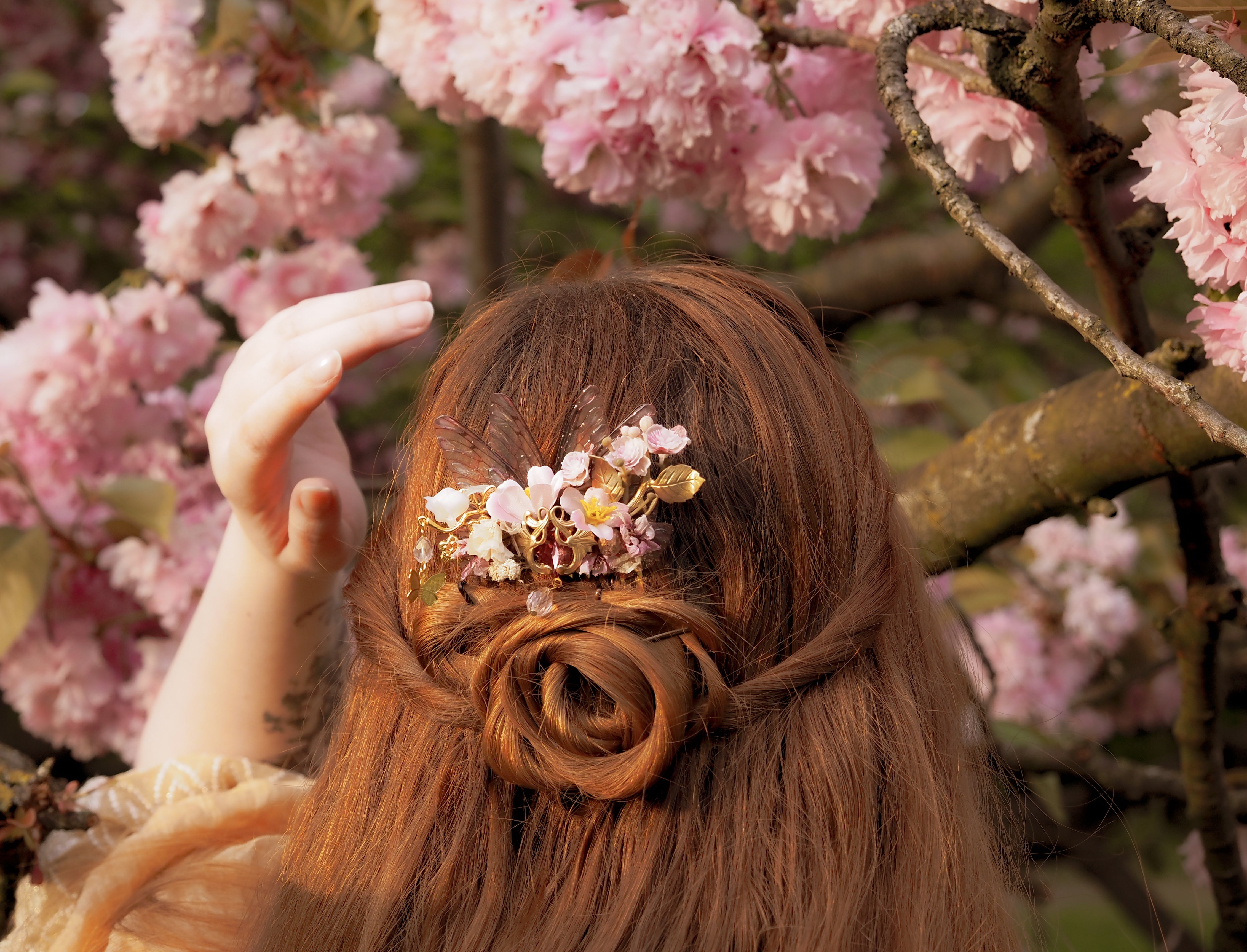 OOAK Hair Comb Cherry Blossom