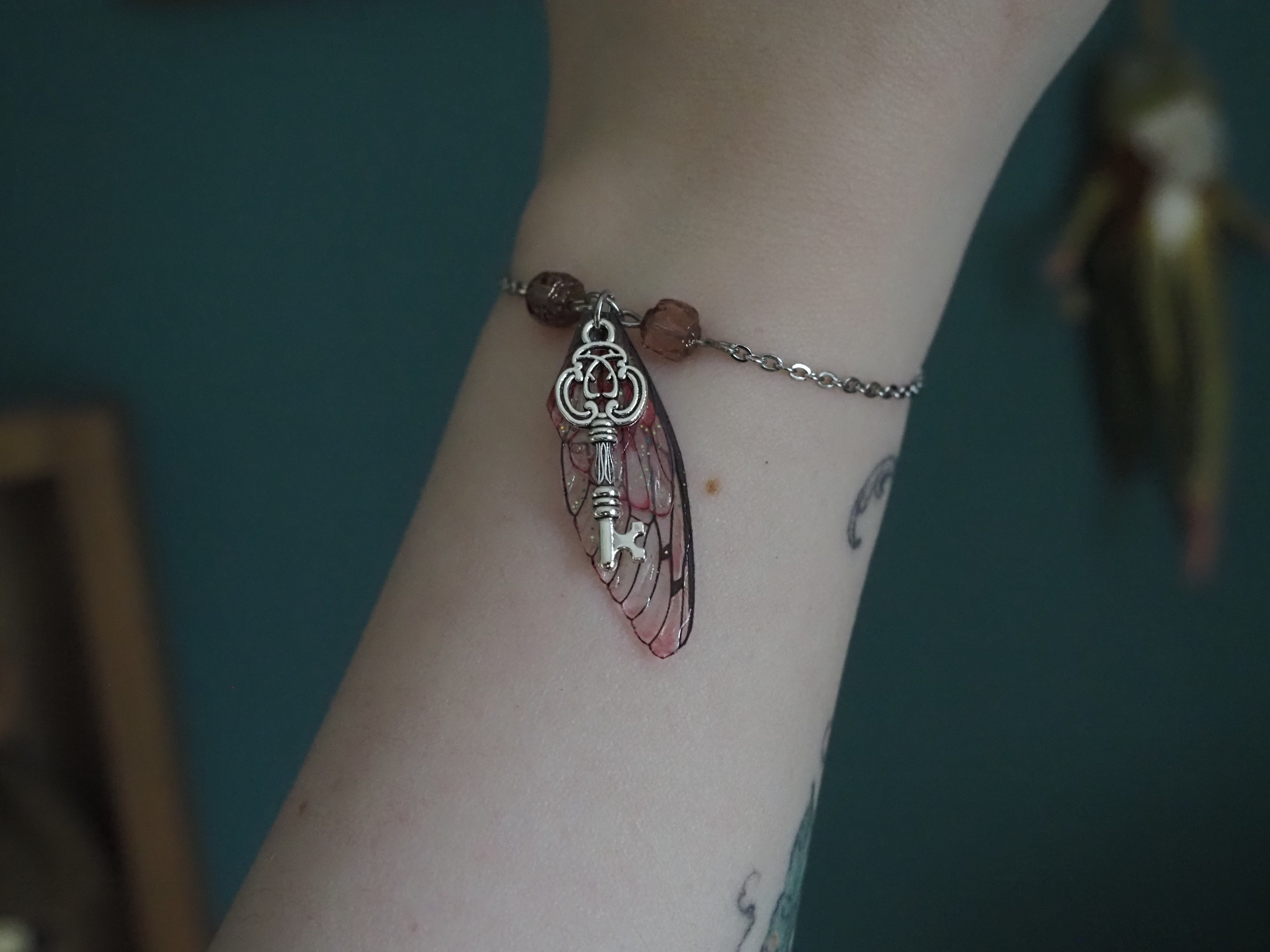 Bracelet - key, emerald