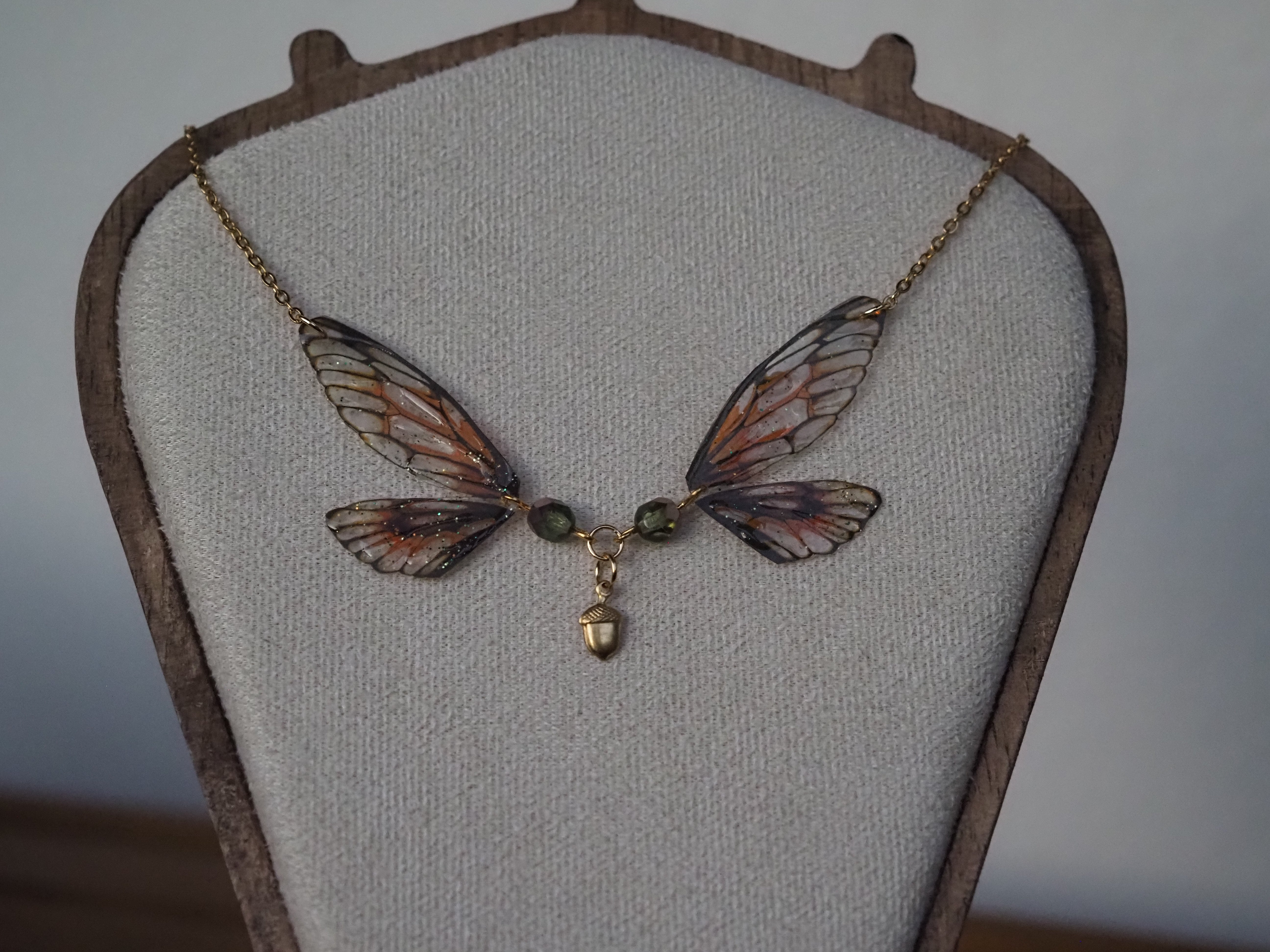 Enchanting necklace - pumpkin patch, acorn - mini