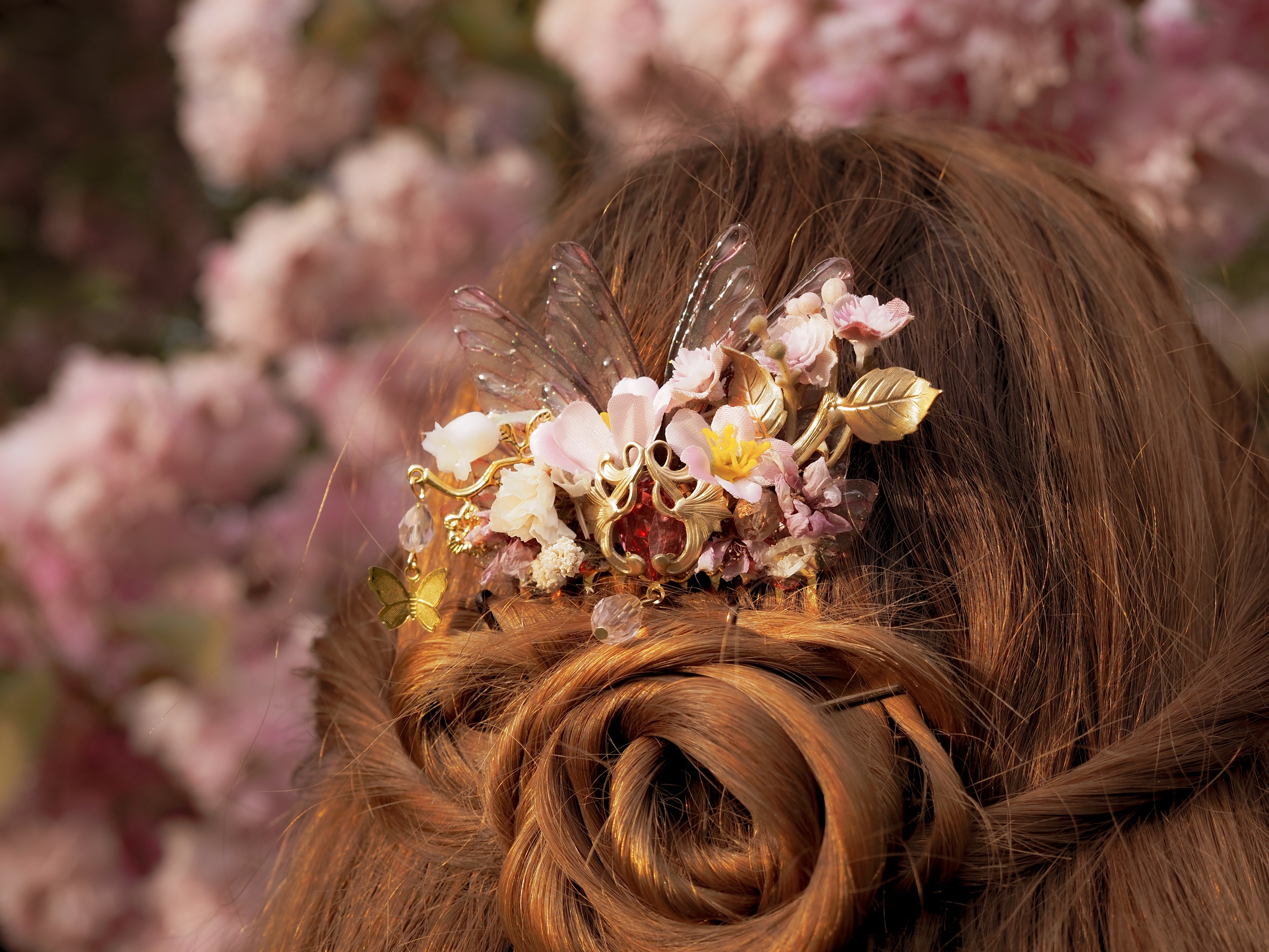 OOAK Hair Comb Cherry Blossom