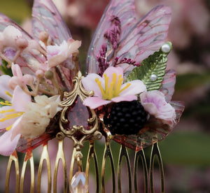 OOAK Hair Comb Berry