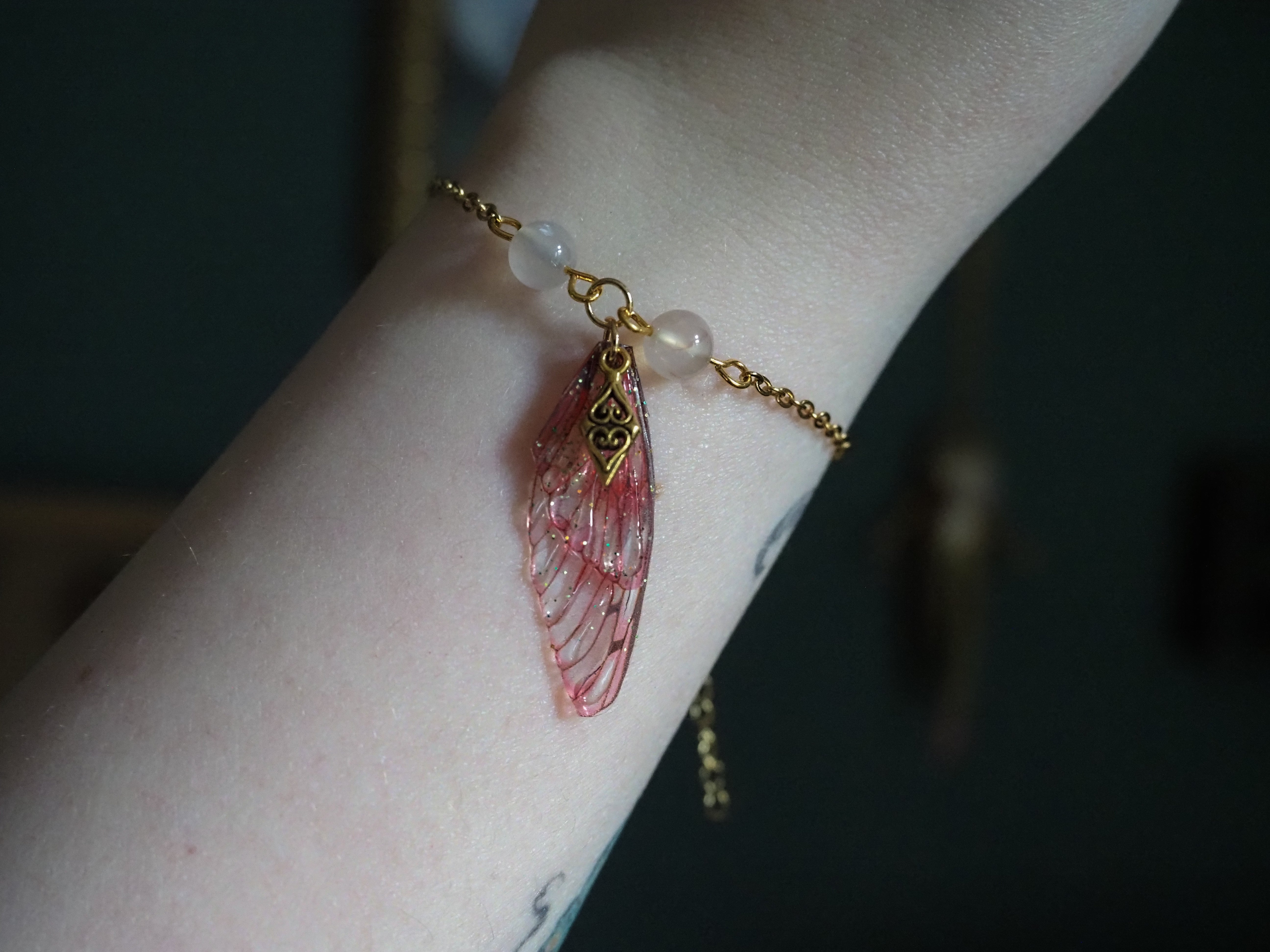 Bracelet - pink, ornament