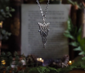 Evening star necklace silver - stainless steel