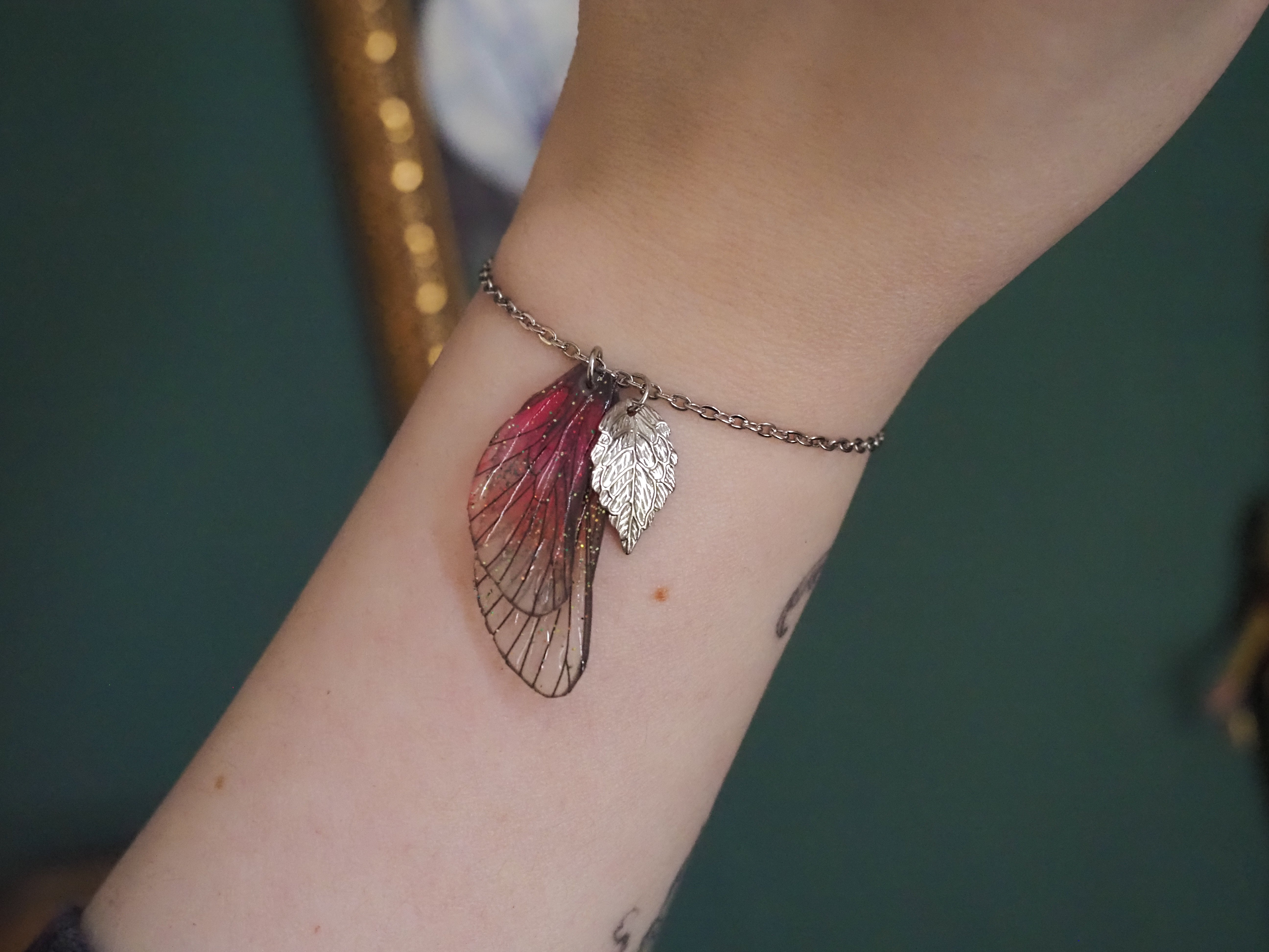 Bracelet pink leaf