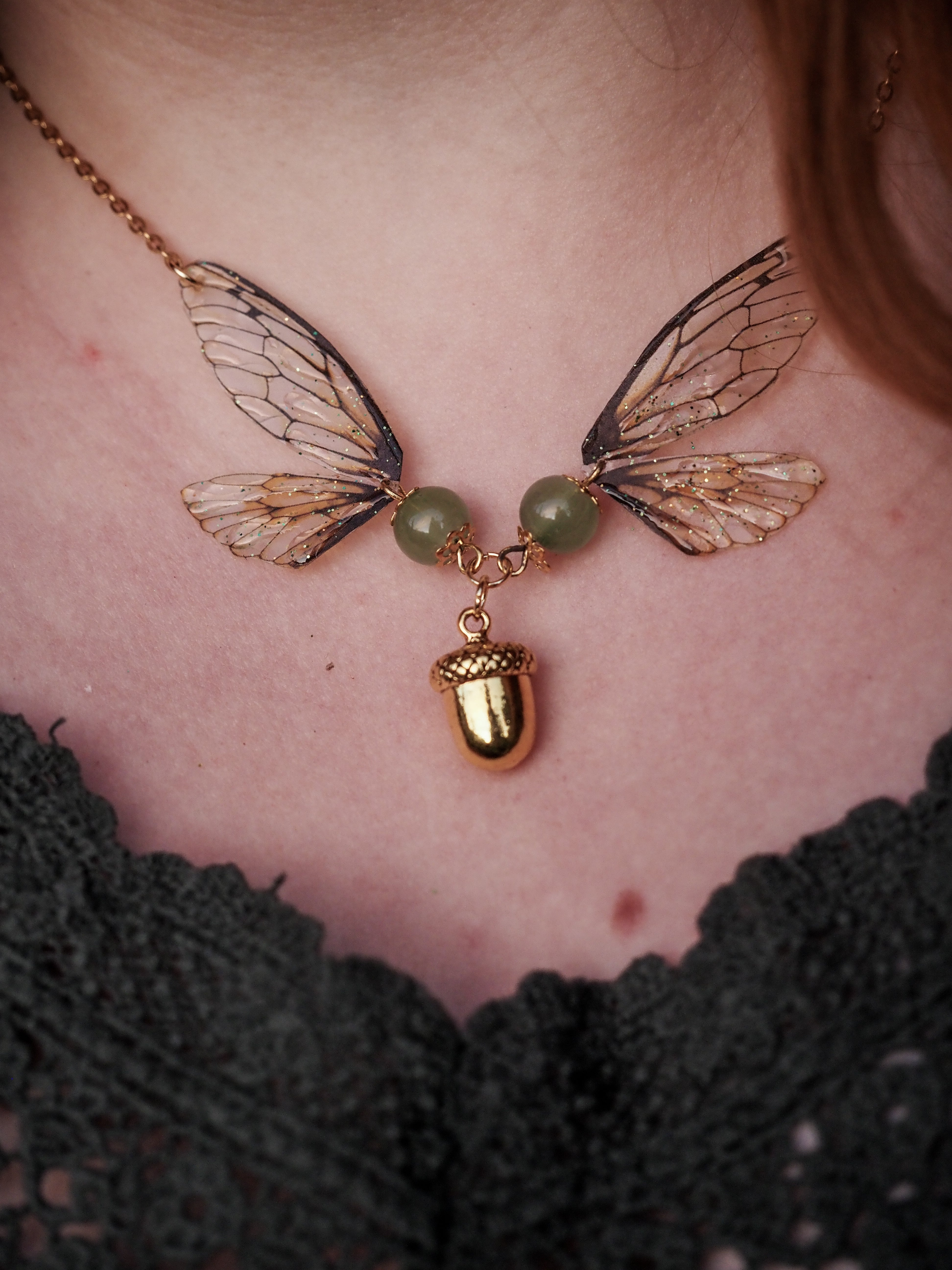 Enchanting necklace - nature, acorn