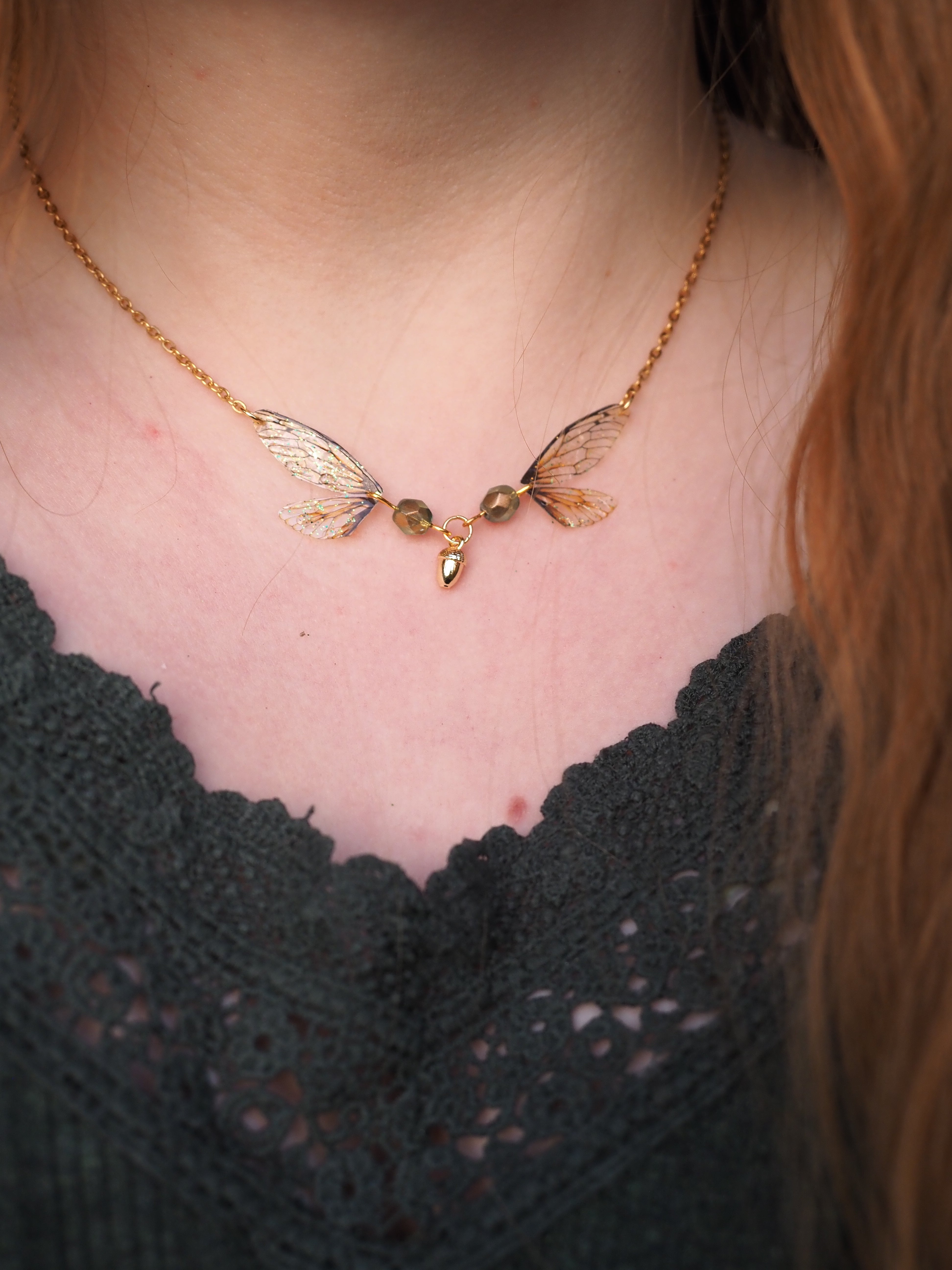 Enchanting necklace - nature, acorn - mini