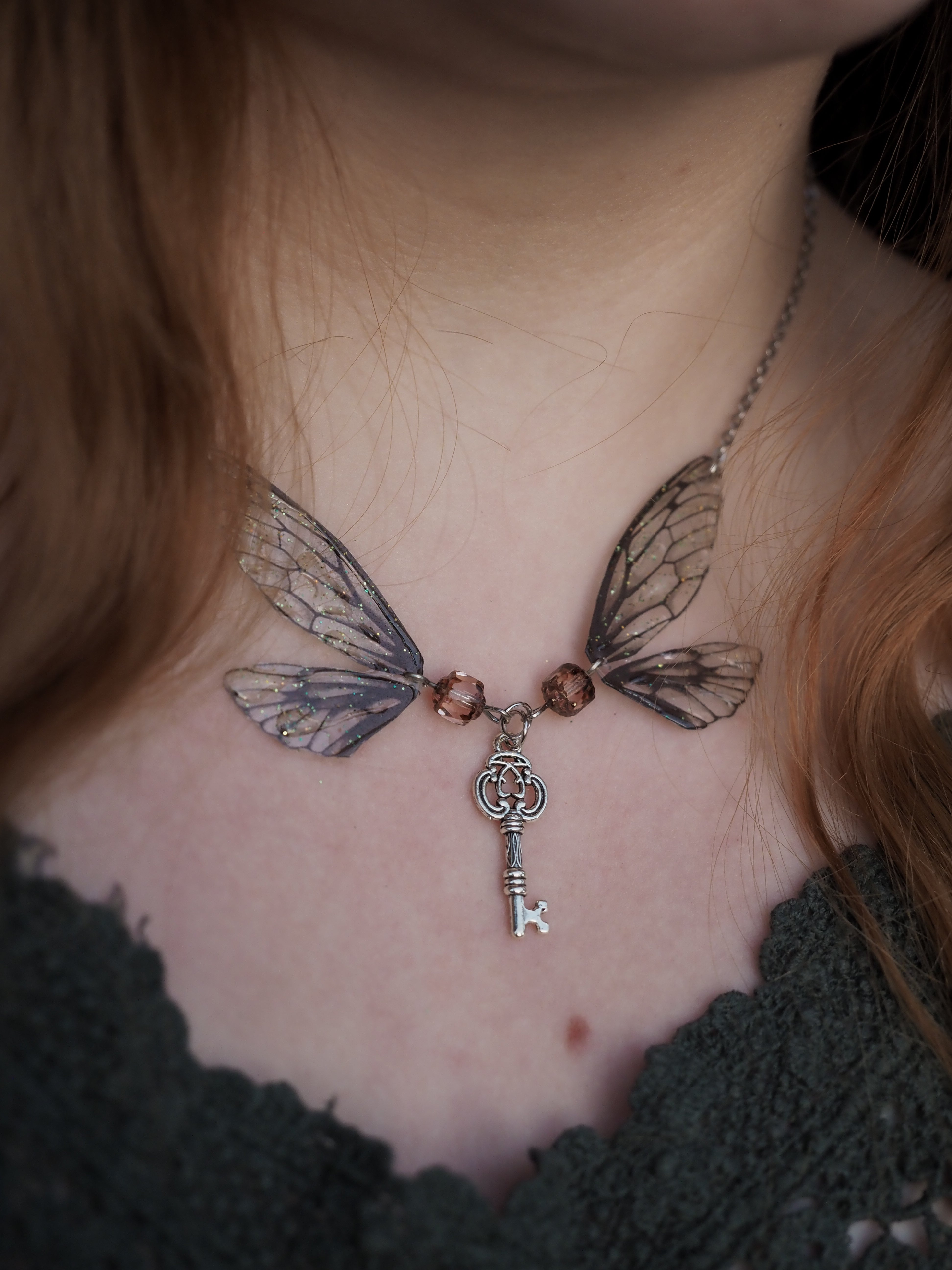 Enchanting necklace - key, black