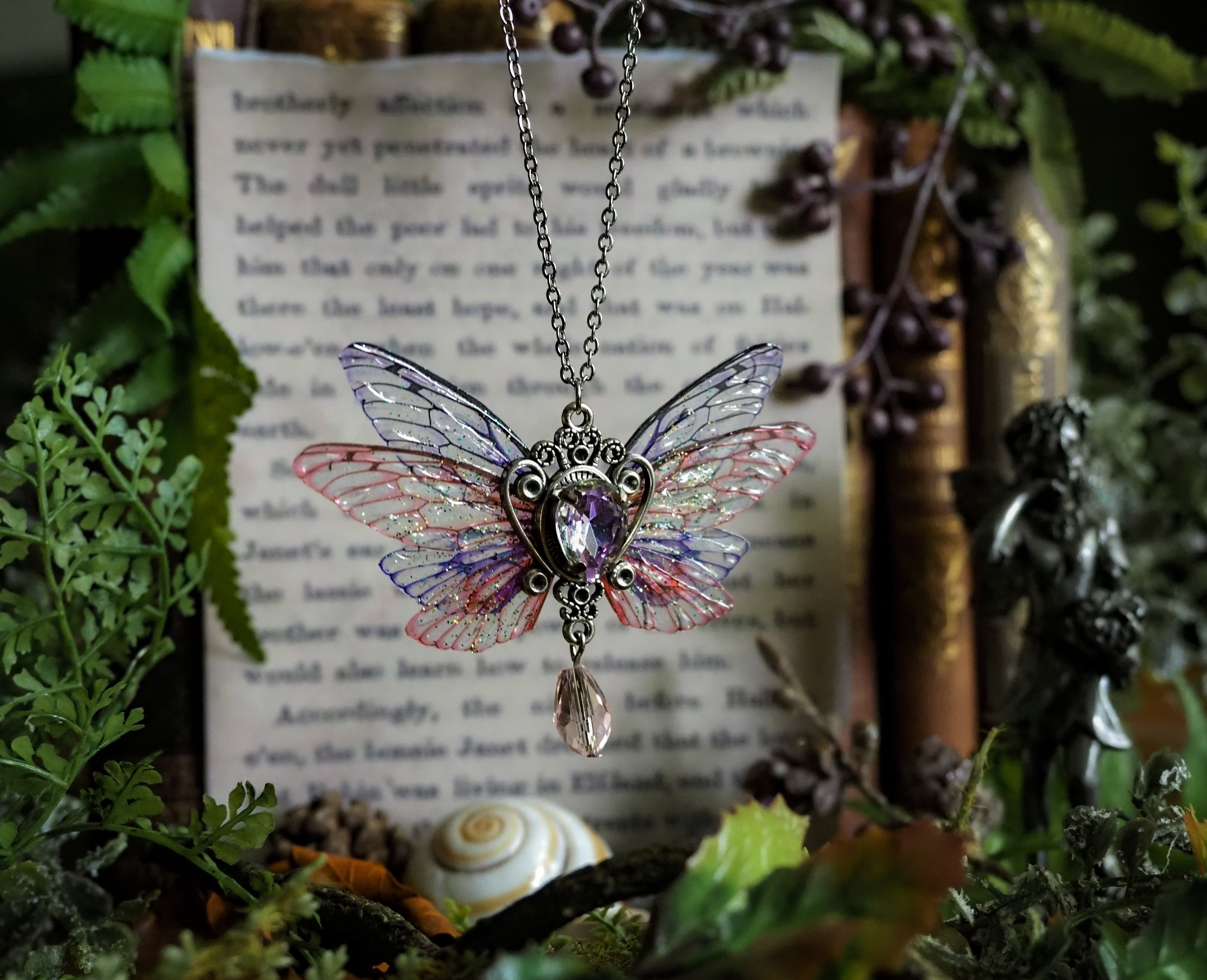 Pixie necklace - purple / pink