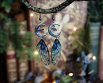 Lade das Bild in den Galerie-Viewer, Moon Earrings - kelpie, silver, amethyst
