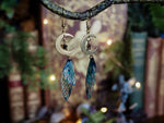 Lade das Bild in den Galerie-Viewer, Moon Earrings - blue sea, gold, stars
