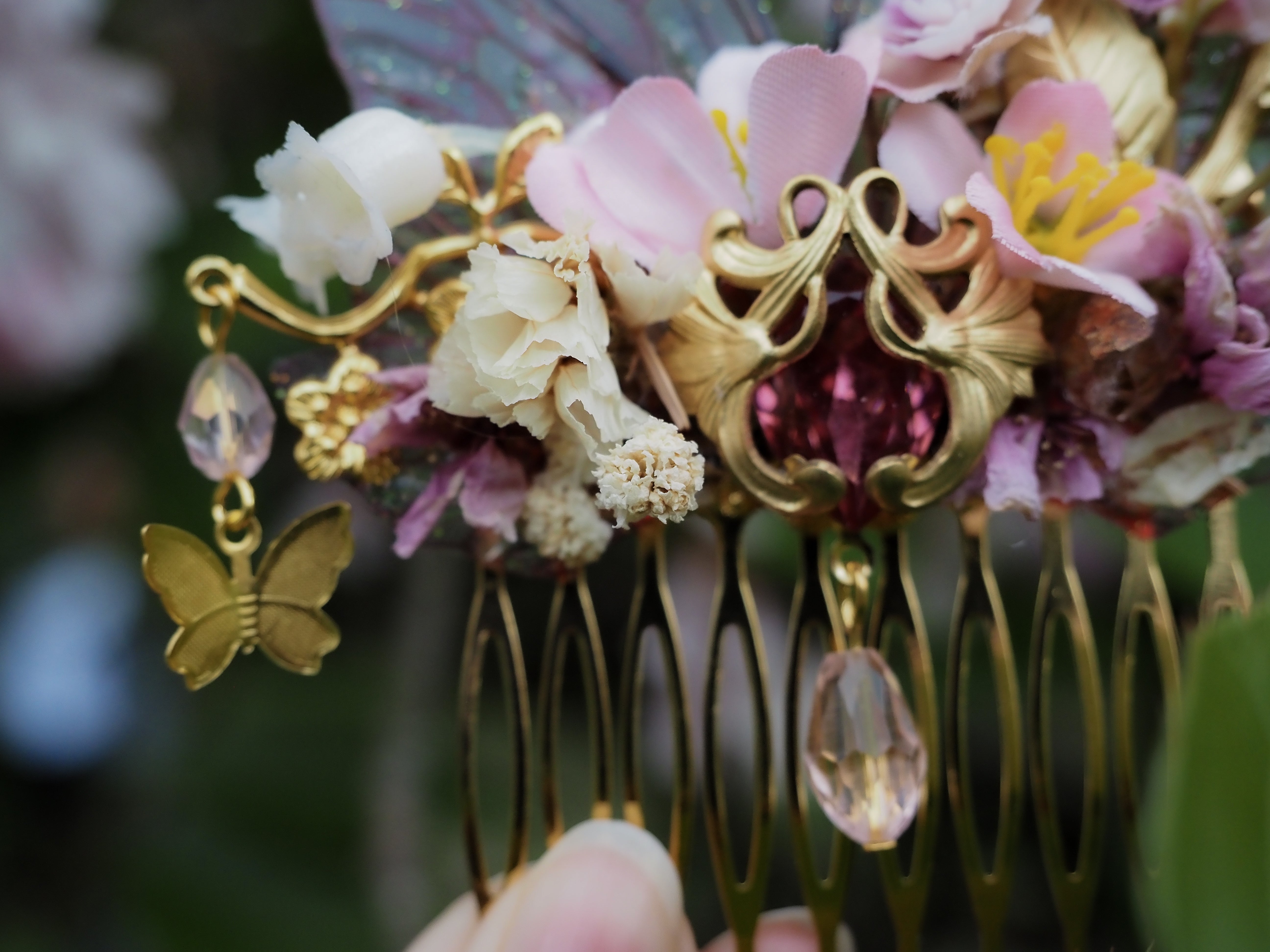 OOAK Hair Comb Cherry Blossom
