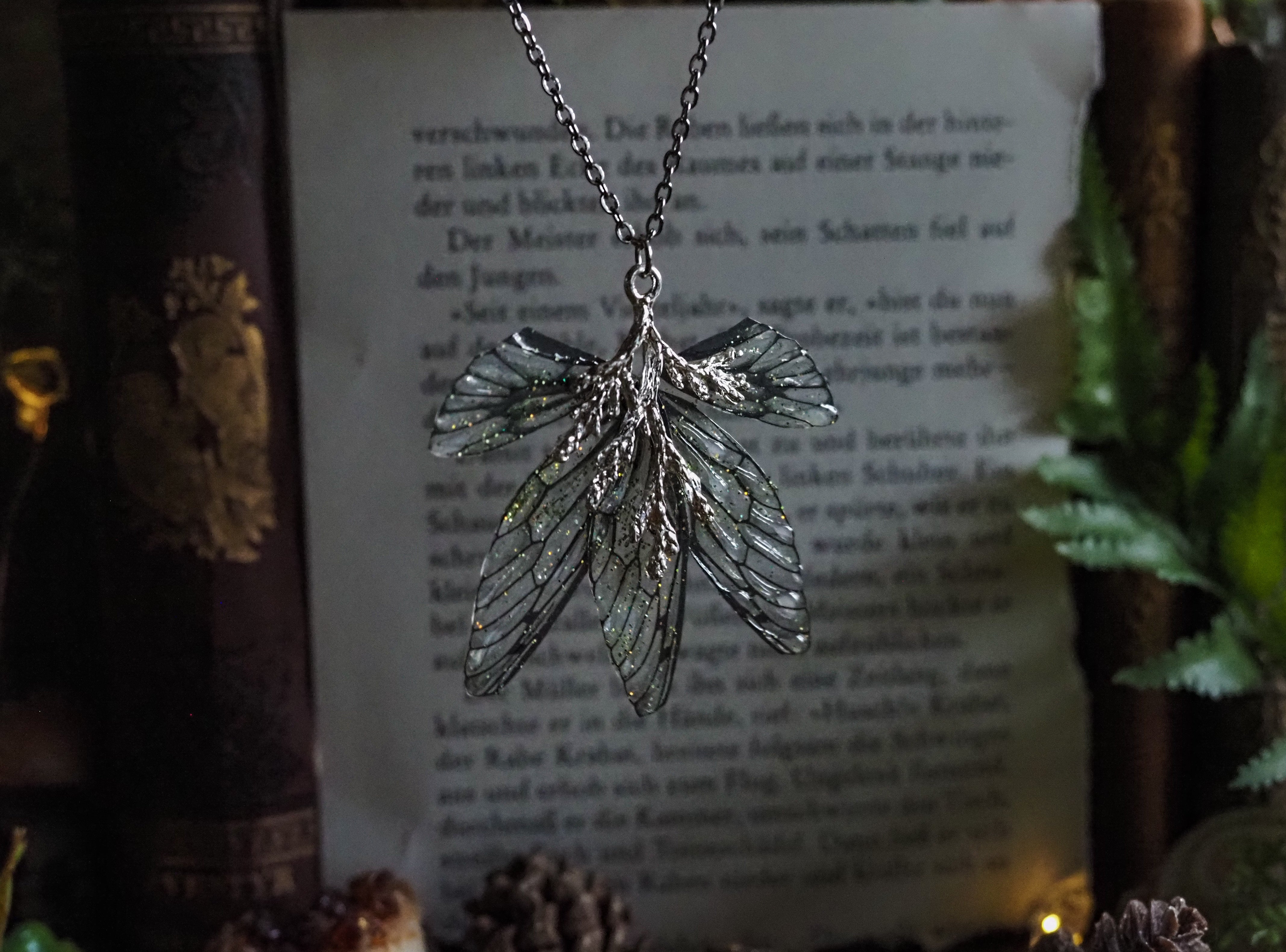 Branch necklace - black, silver