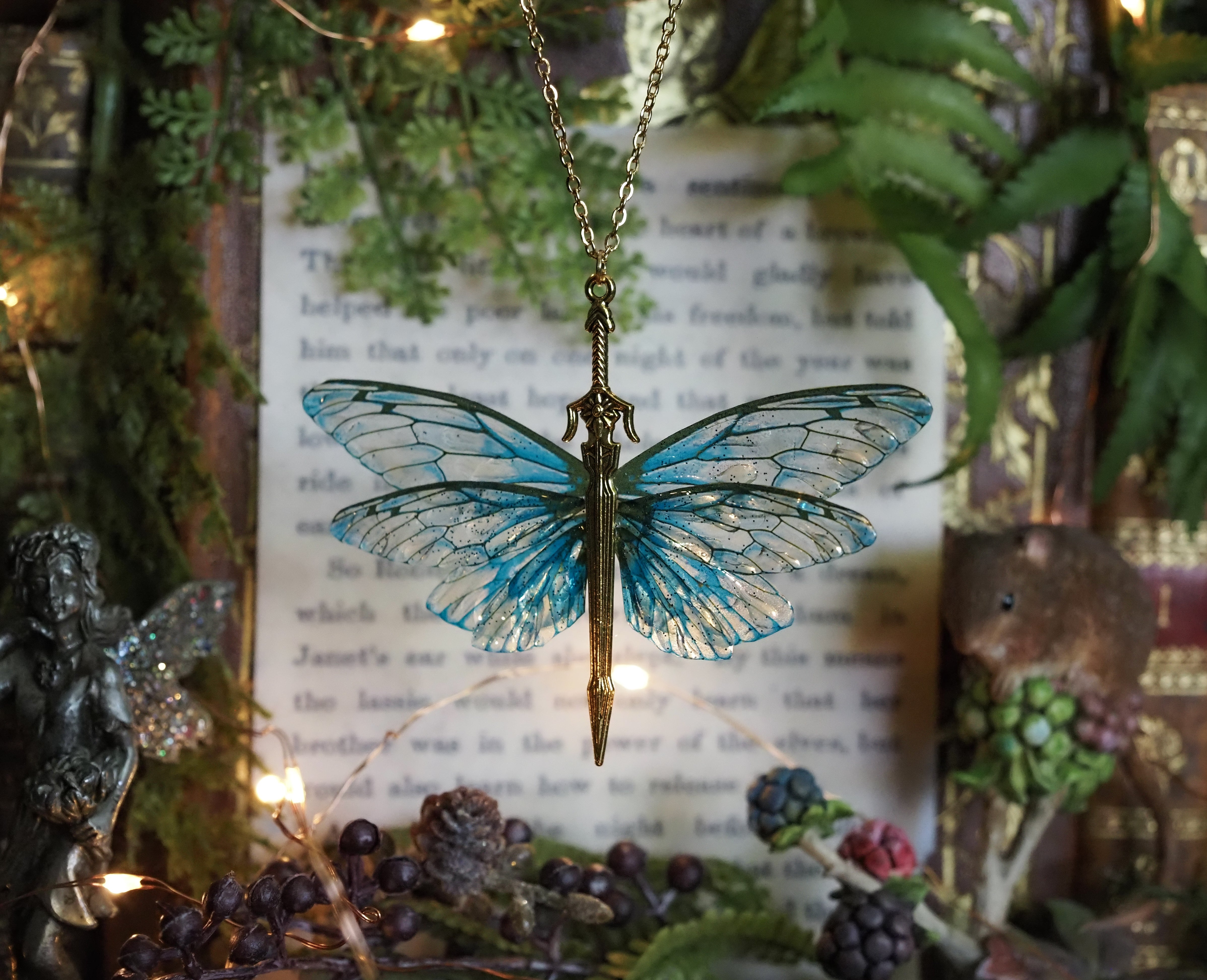 Sword Necklace - Blue