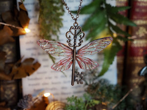 Flying key small - bronce, pink