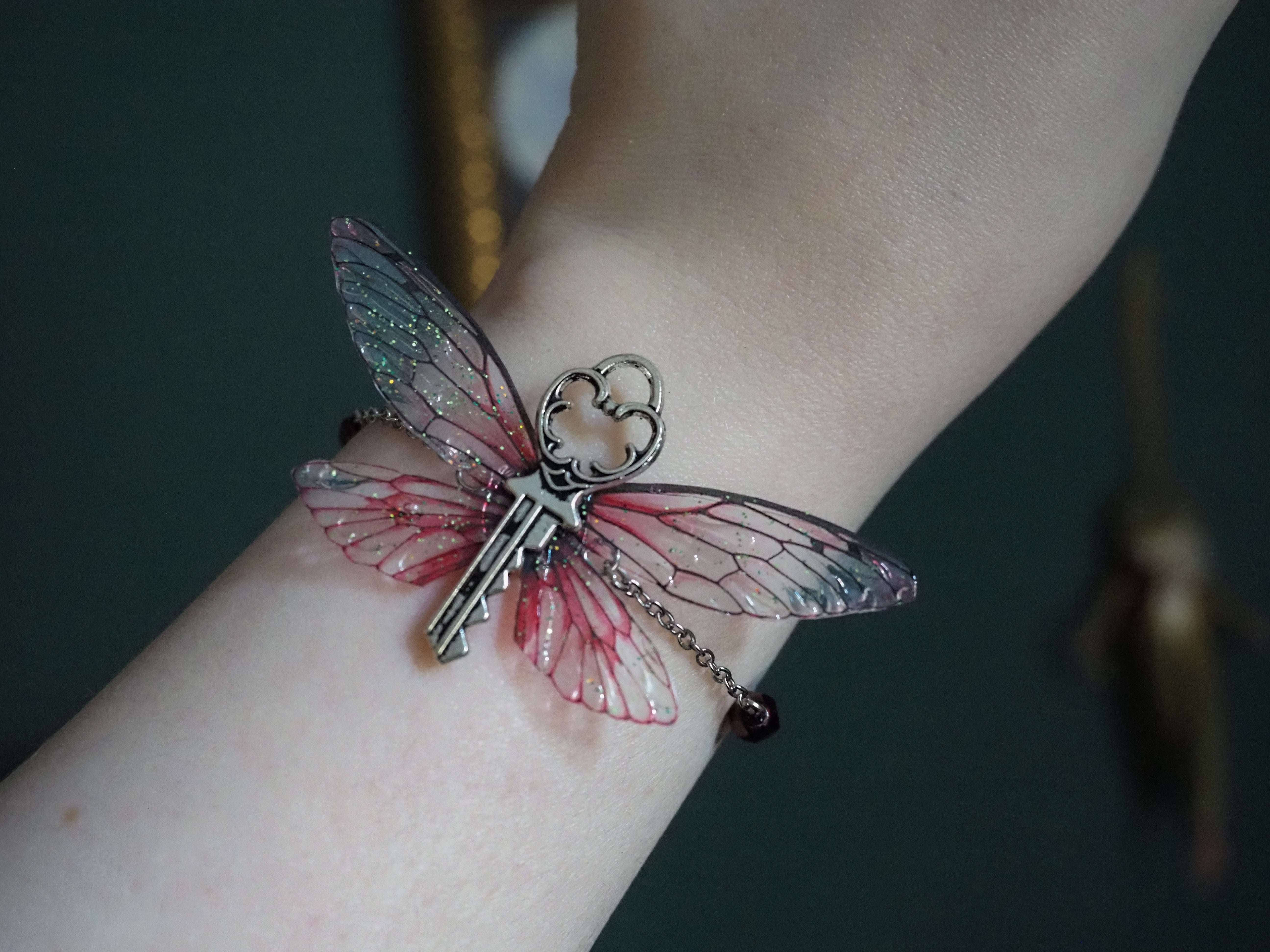 Flying Key Bracelet - red, silver