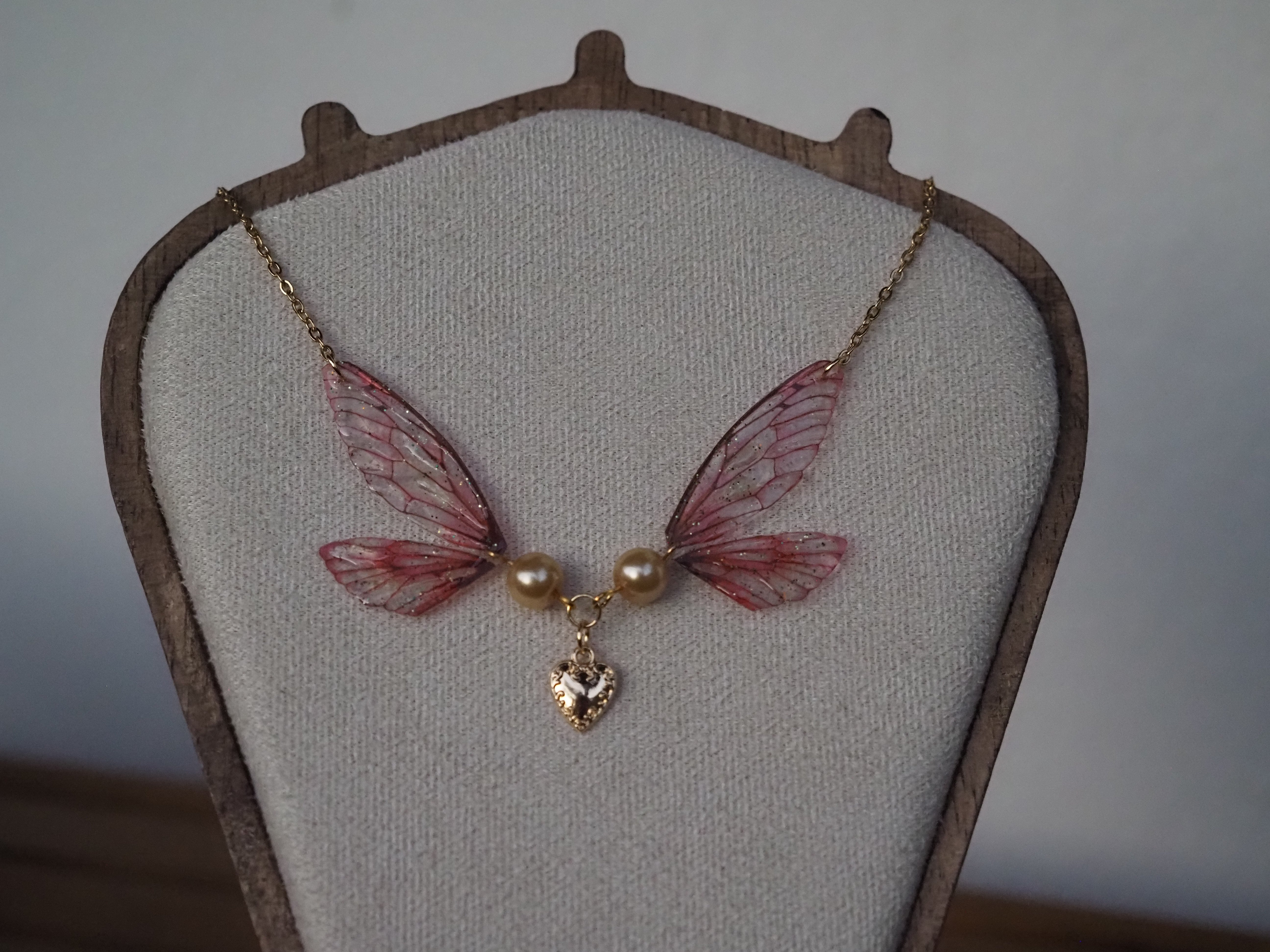 Enchanting necklace - pink, heart