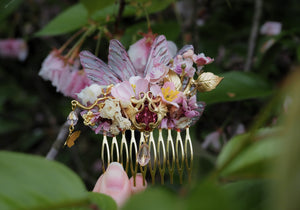 OOAK Hair Comb Cherry Blossom