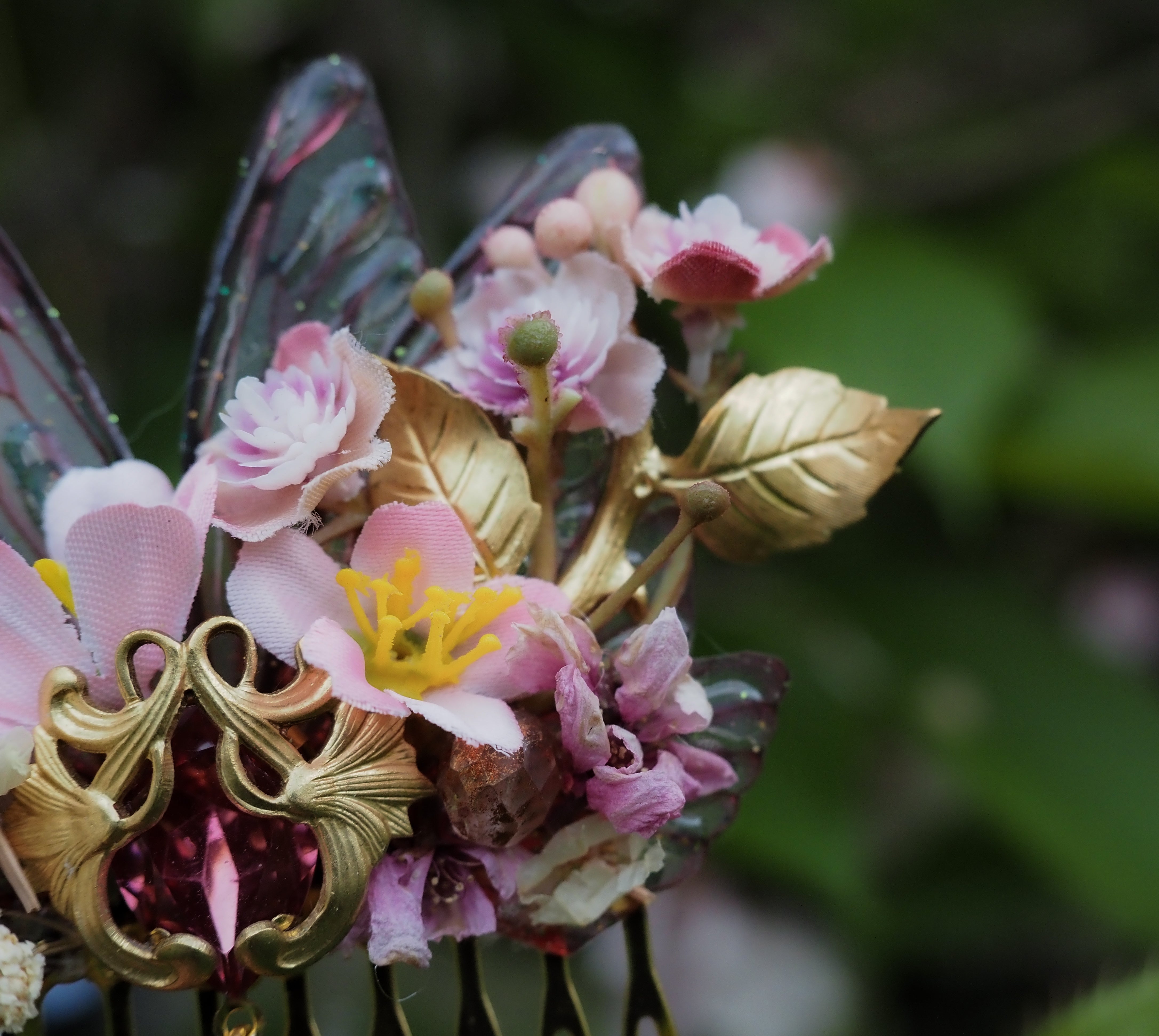 OOAK Hair Comb Cherry Blossom