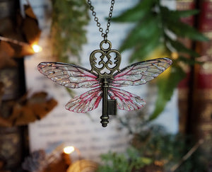 Flying key small - bronce, pink