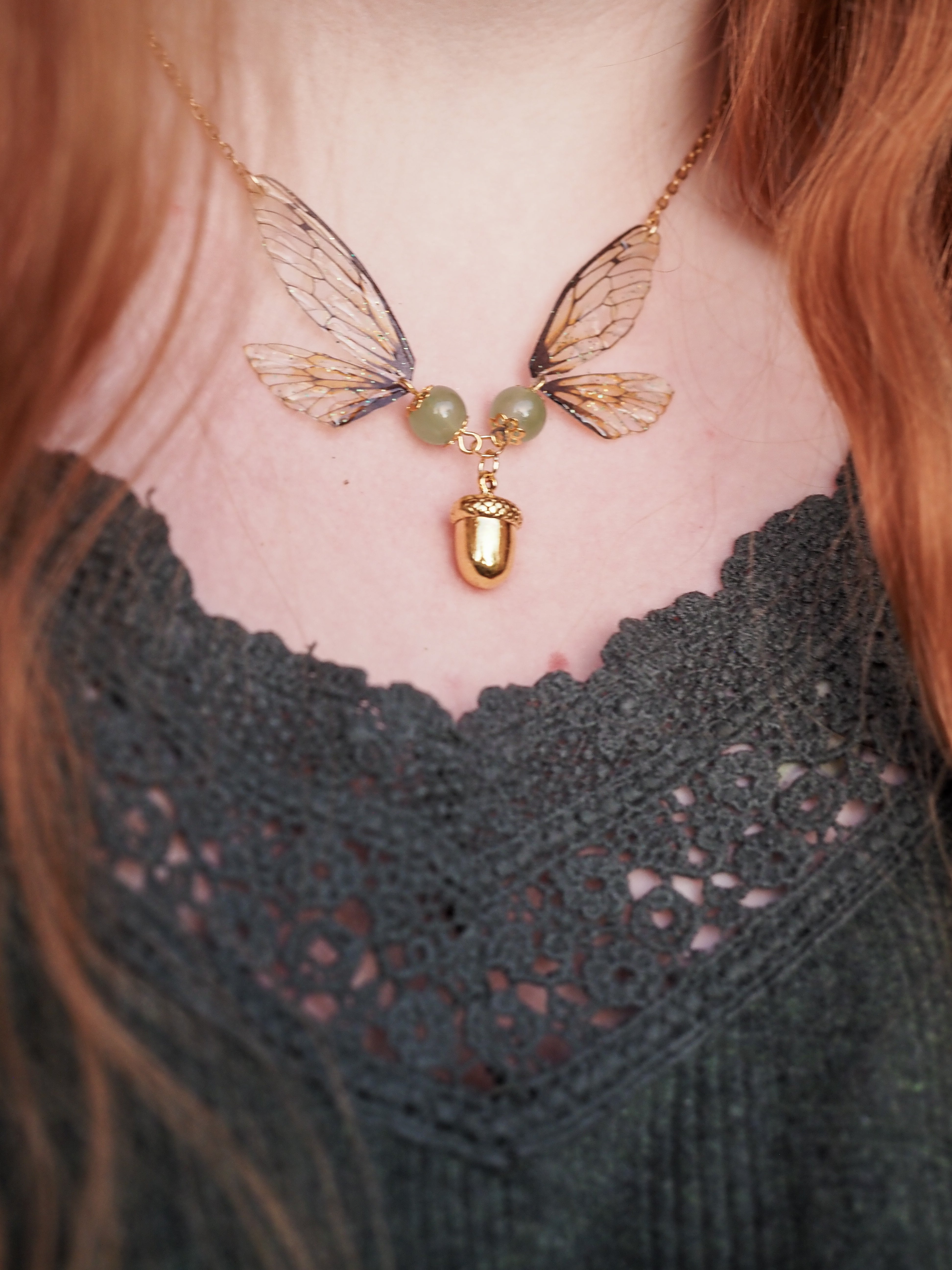 Enchanting necklace - nature, acorn