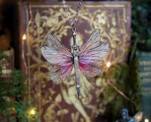 Fae Sword necklace - pink, silver