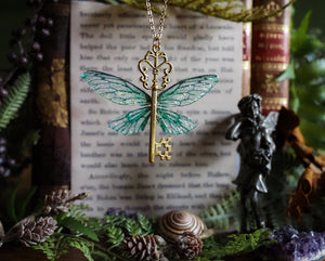 Flying Key small, gold, emerald