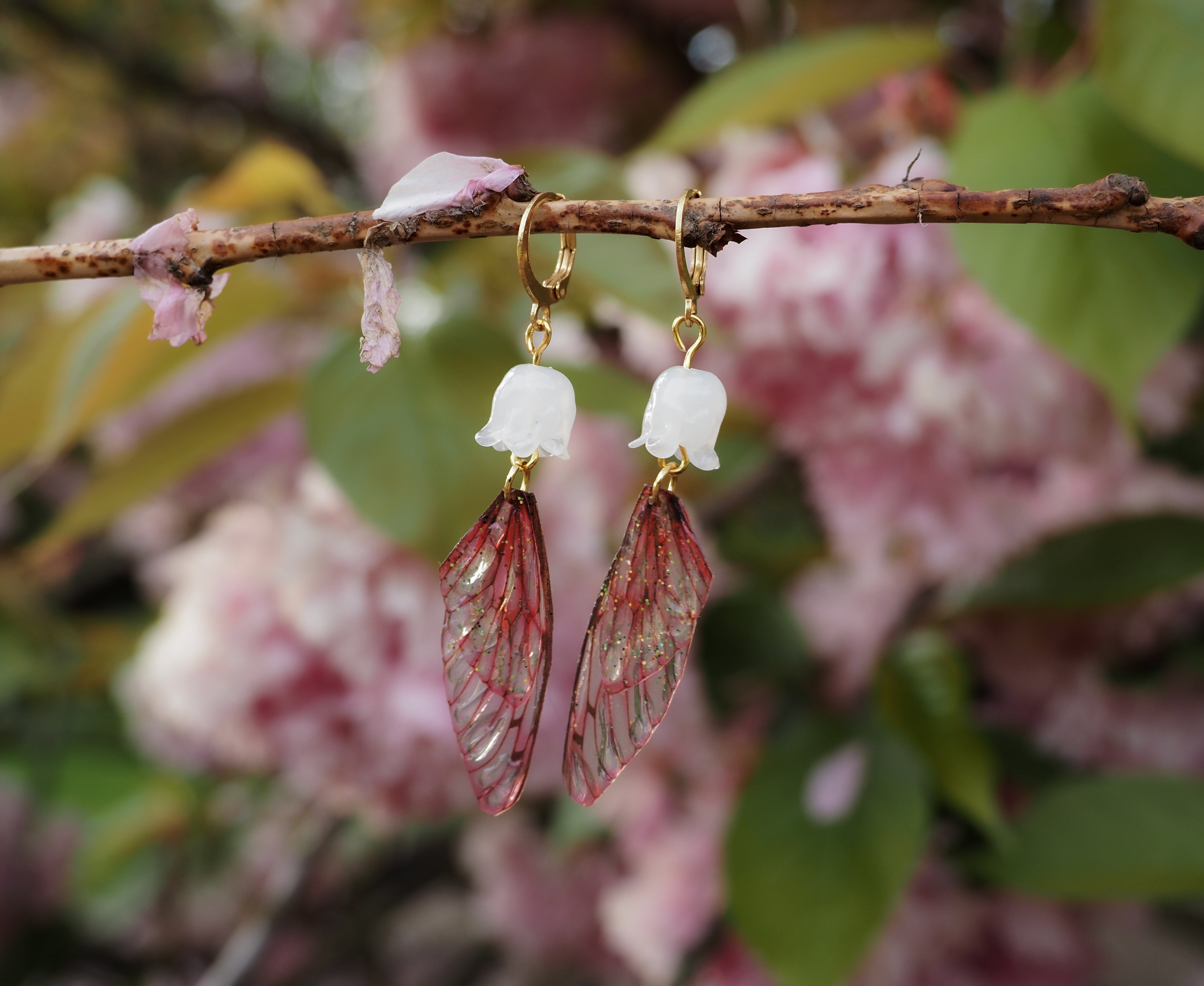 Lilly Glass Pearl Earrings pink