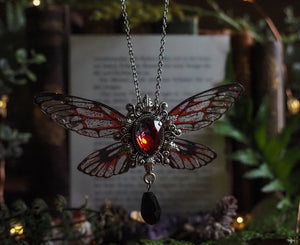 Whimsical necklace - dark red