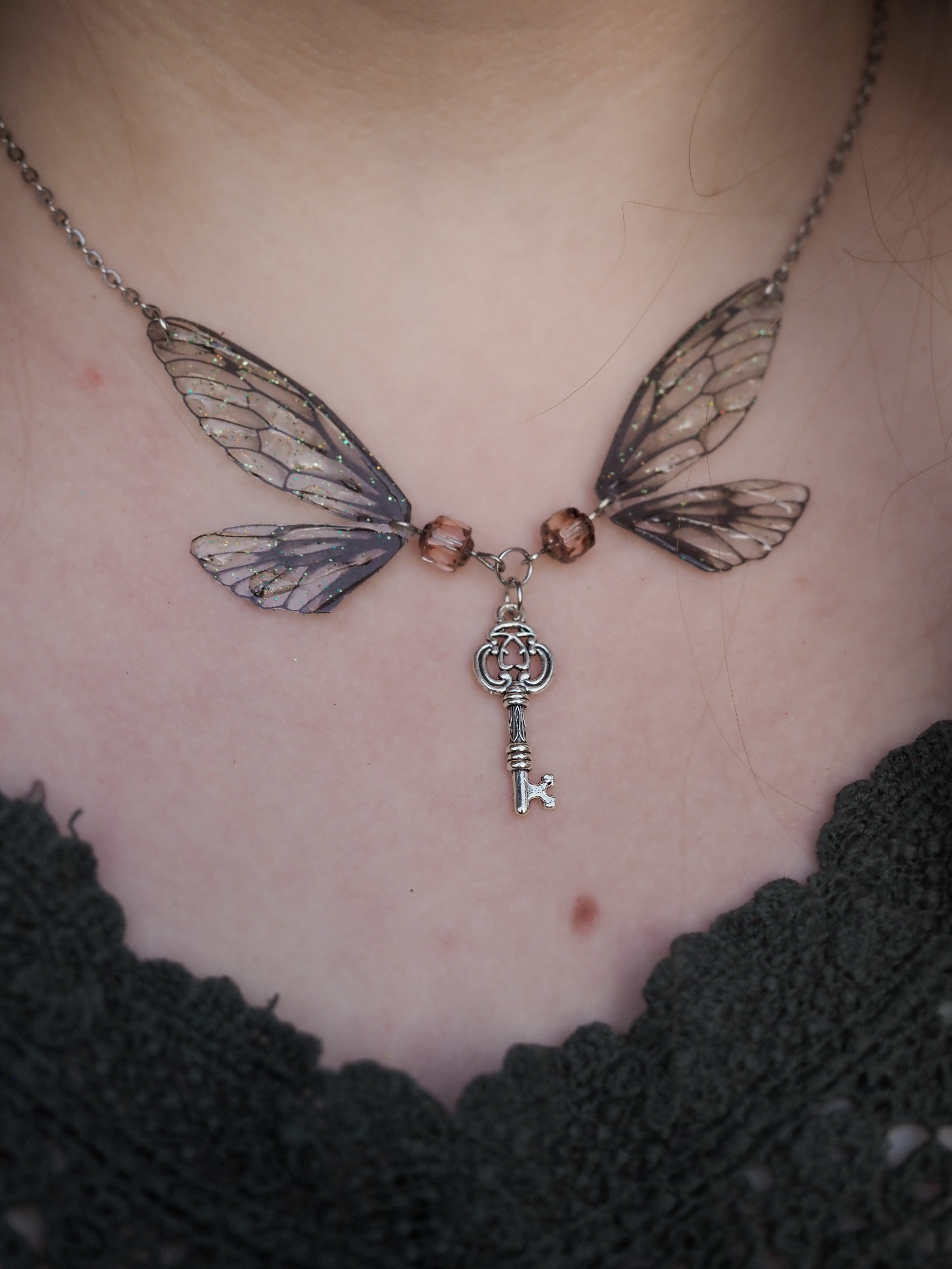Enchanting necklace - key, black