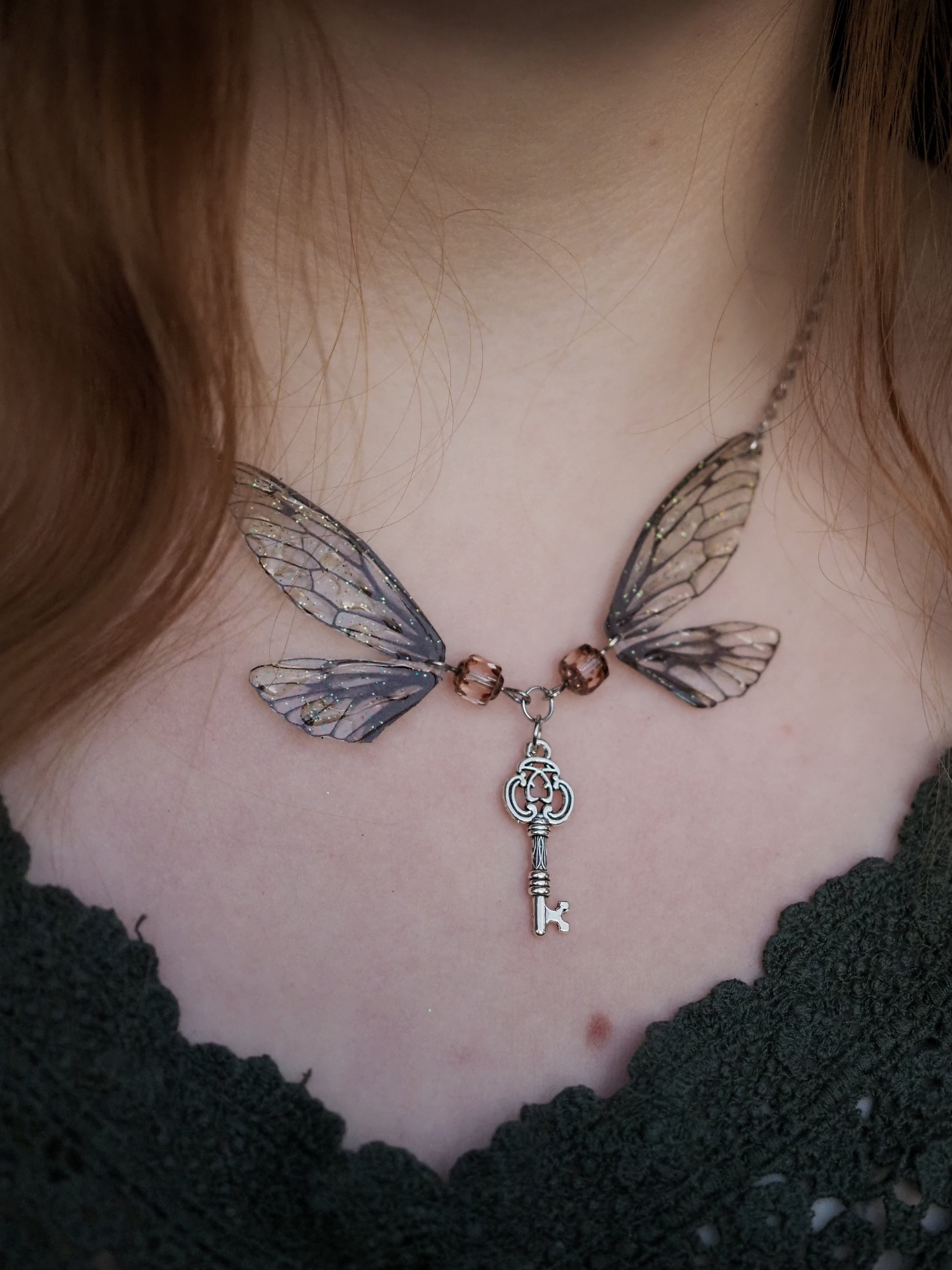 Enchanting necklace - key, black