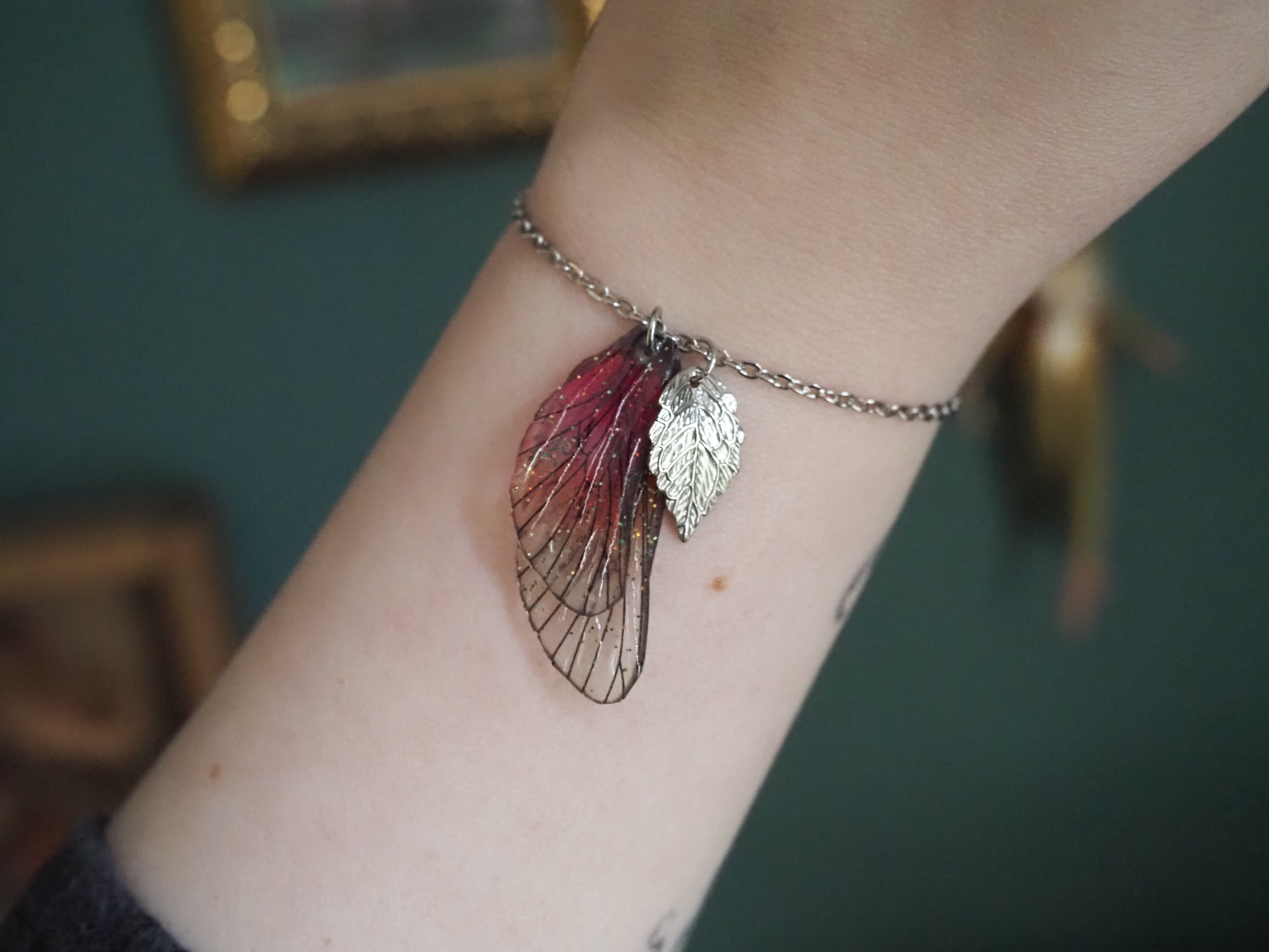 Bracelet pink leaf