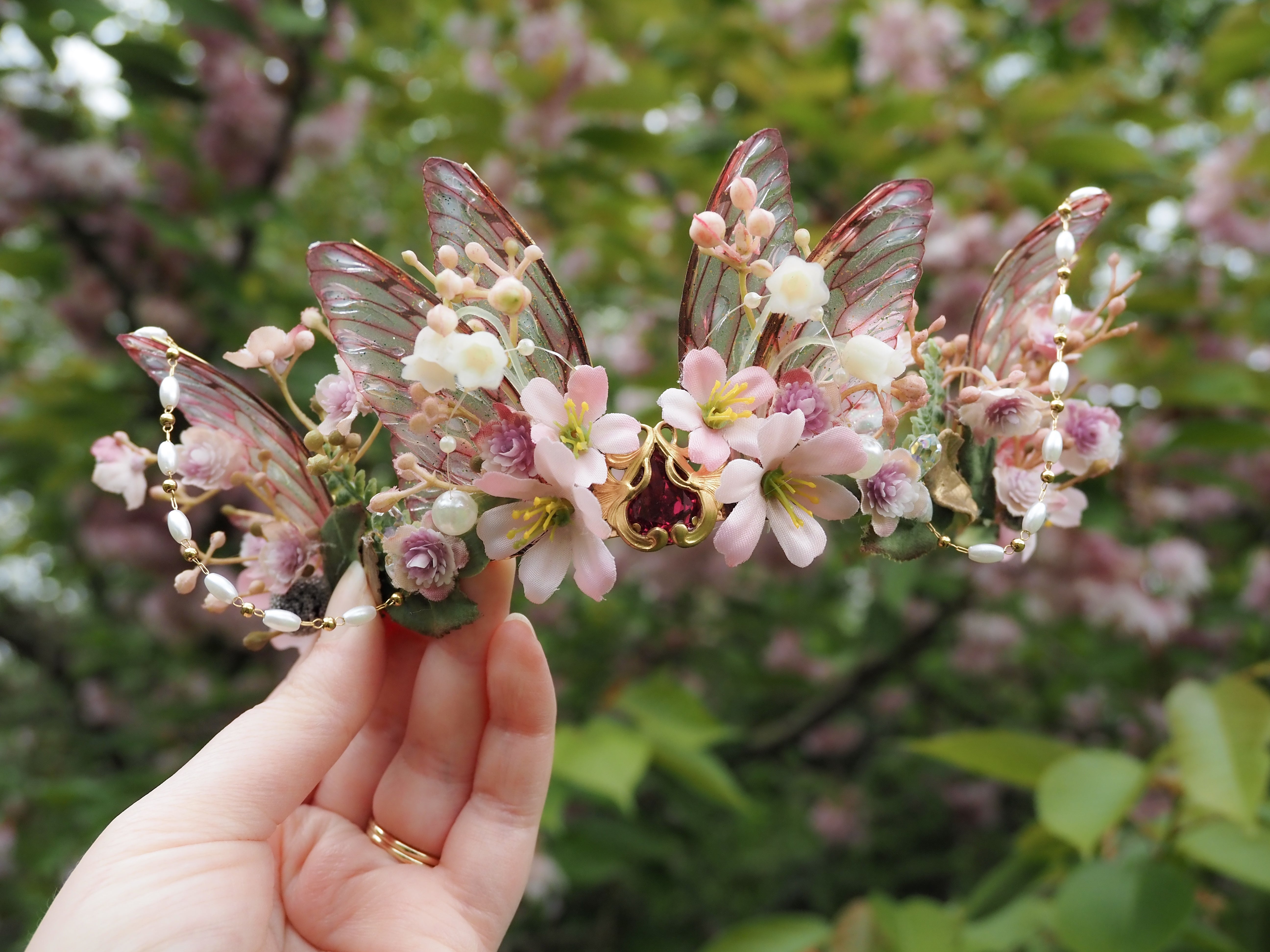 OOAK Cherry Blossom Crown