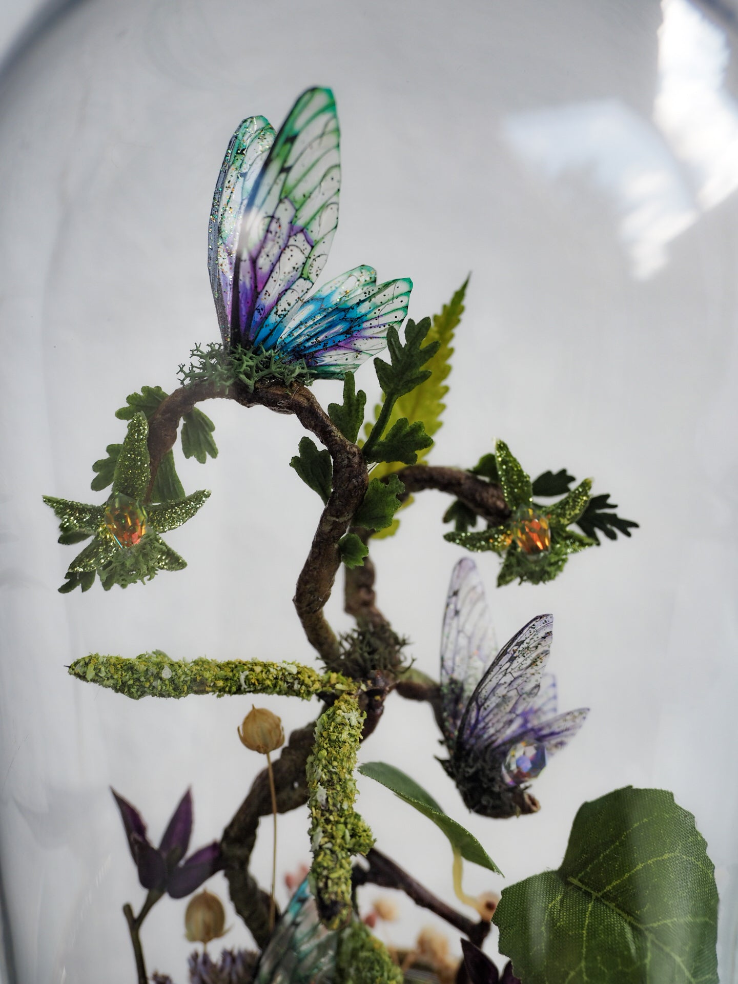 OOAK Fairy globe "enchanted bench"