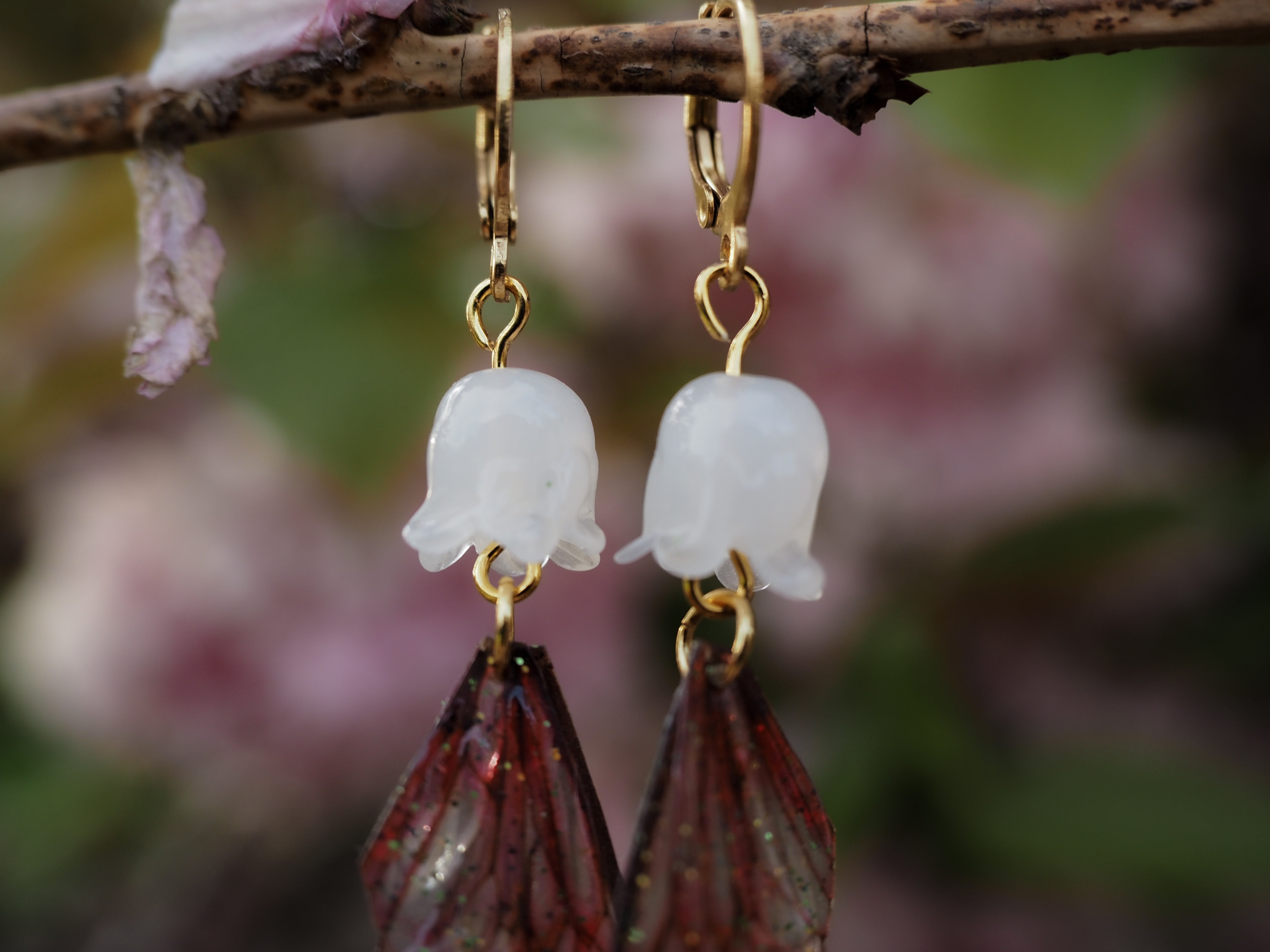 Lilly Glass Pearl Earrings pink