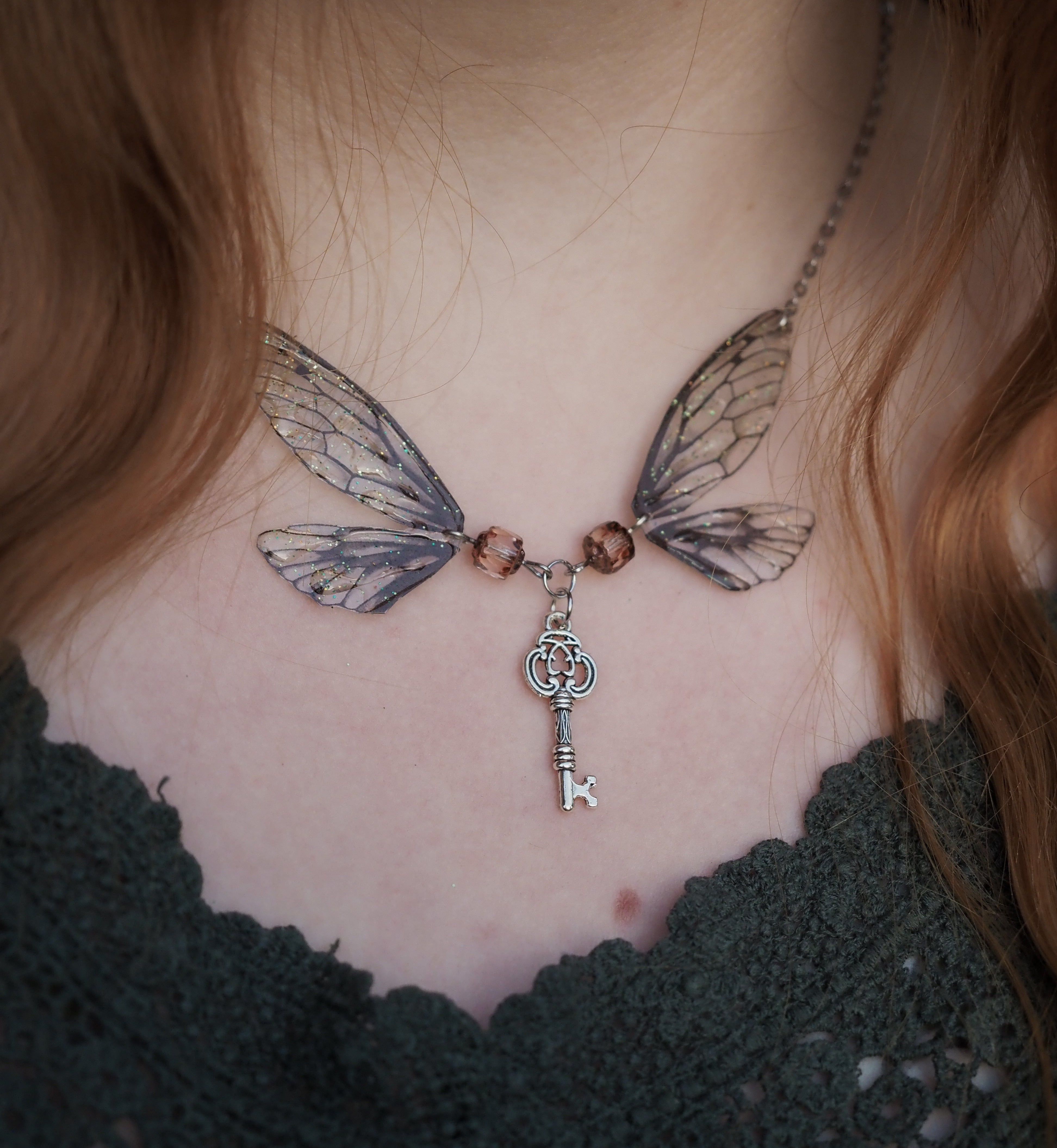 Enchanting necklace - key, black