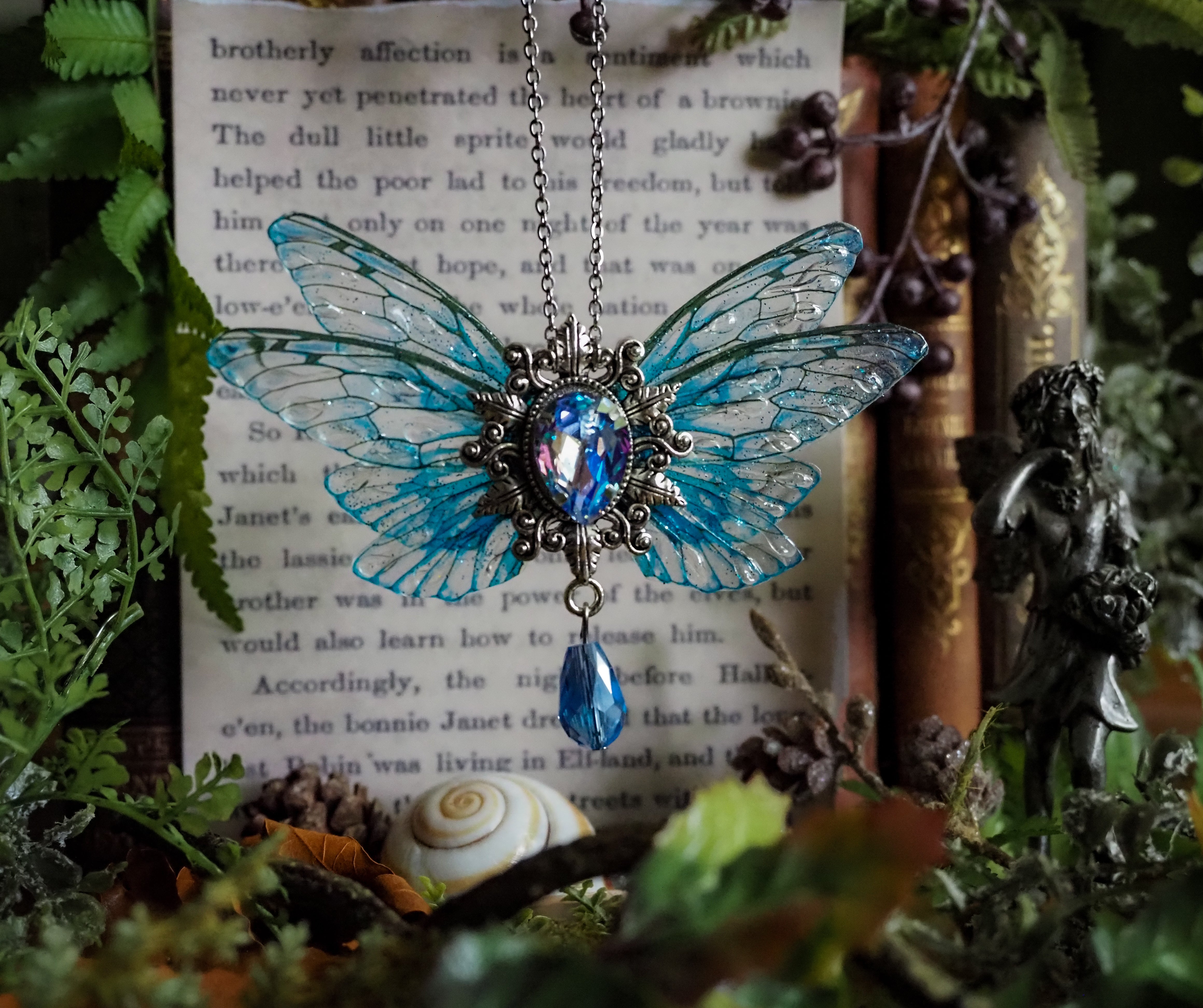 Whimsical necklace - blue