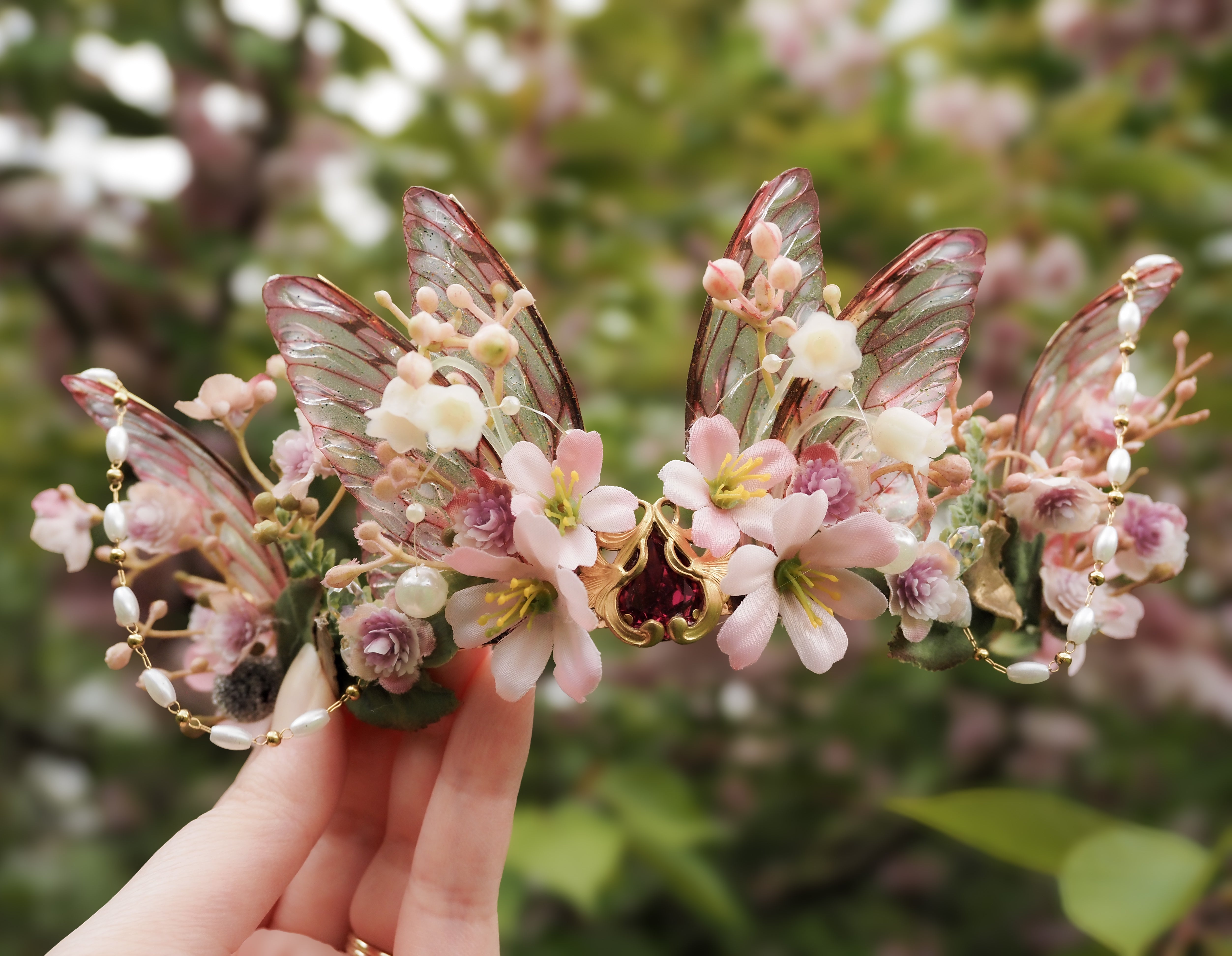 OOAK Cherry Blossom Crown