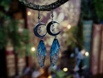 Lade das Bild in den Galerie-Viewer, Moon Earrings - blue, silver, stars
