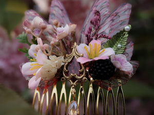 OOAK Hair Comb Berry