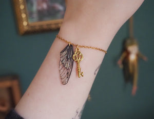 Bracelet - black, key - silver or gold