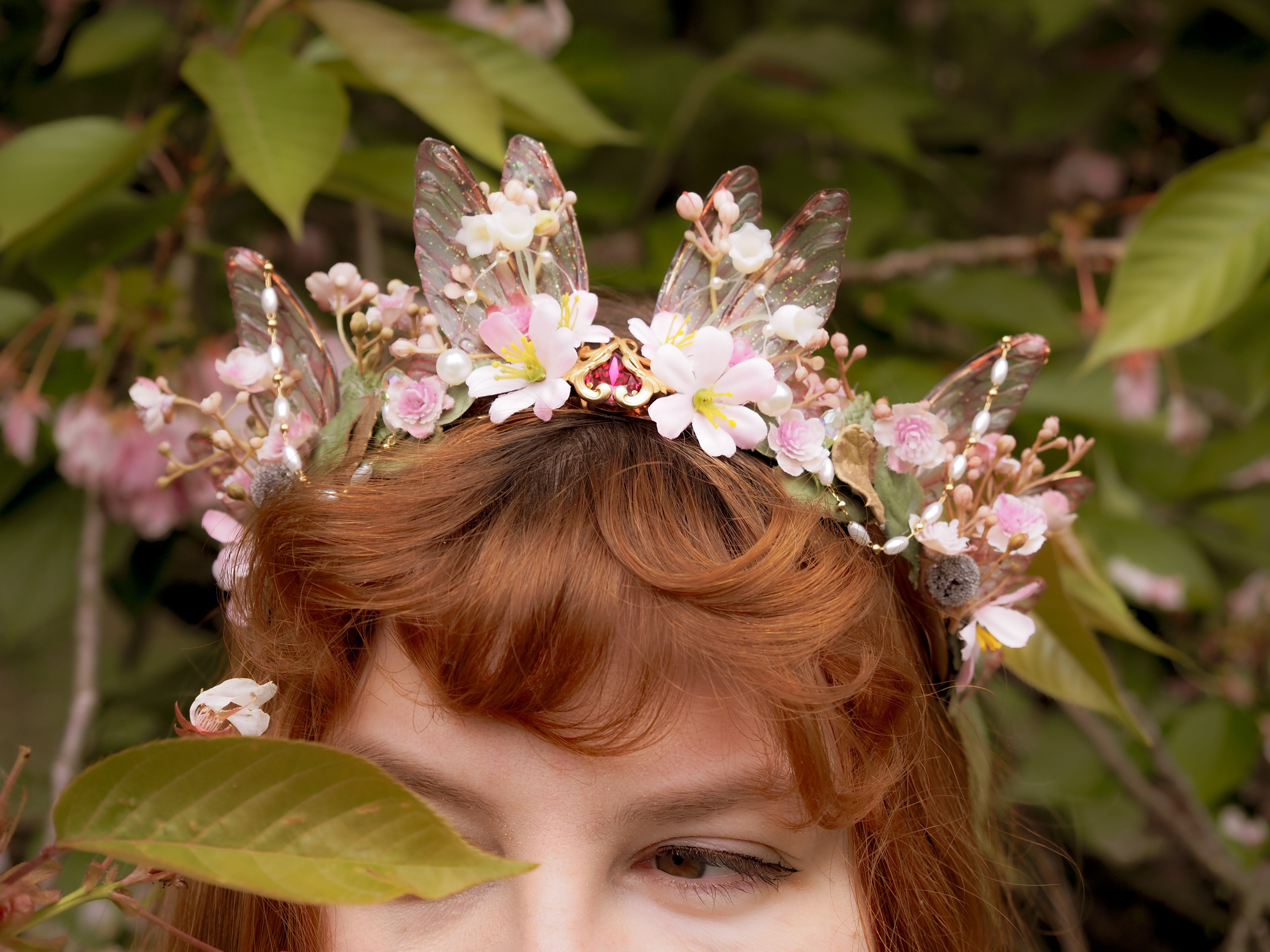 OOAK Cherry Blossom Crown