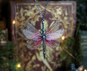 Fae Sword necklace - pink, silver