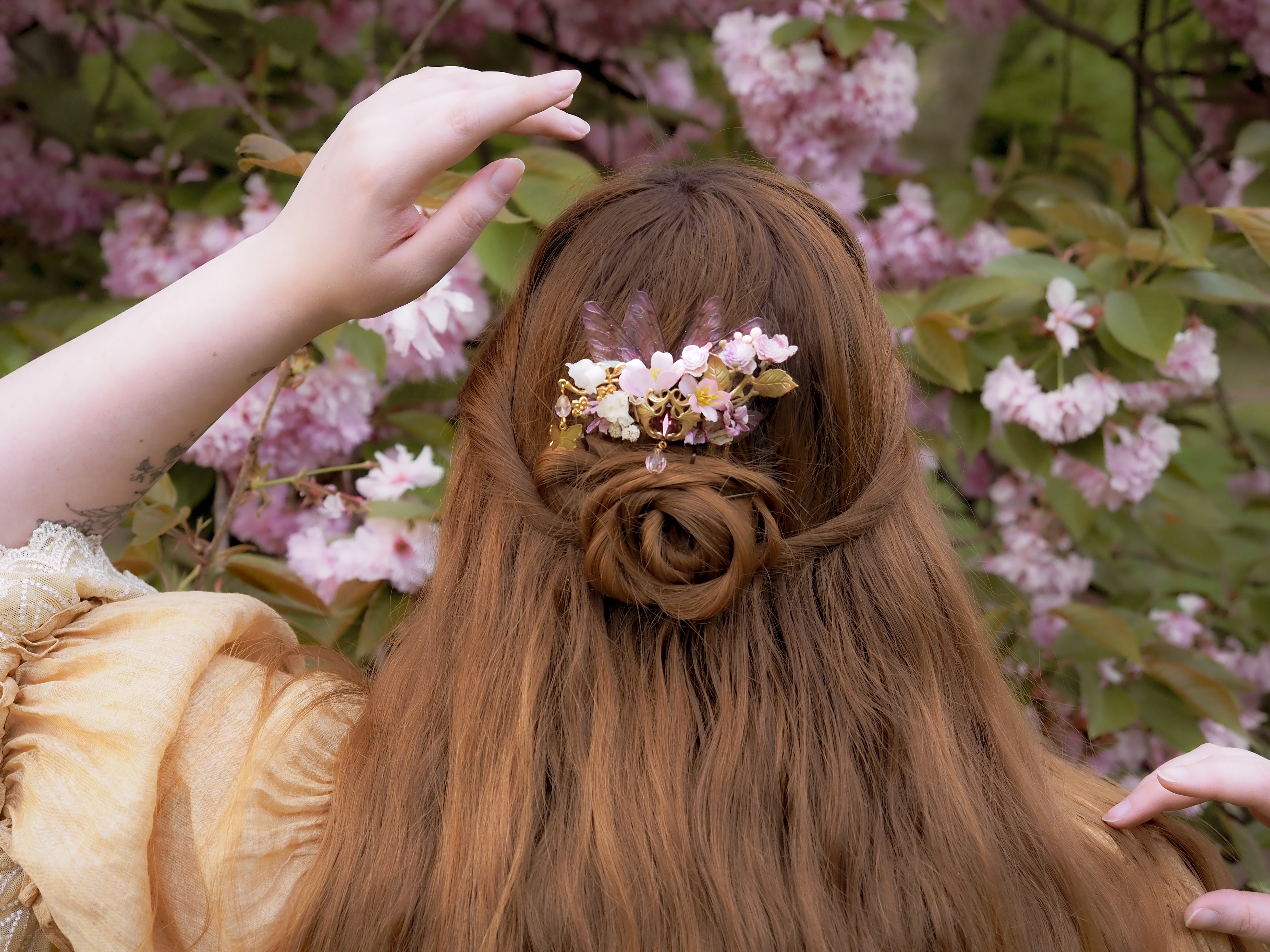 OOAK Hair Comb Cherry Blossom