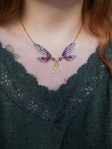 Enchanting necklace - purple, key