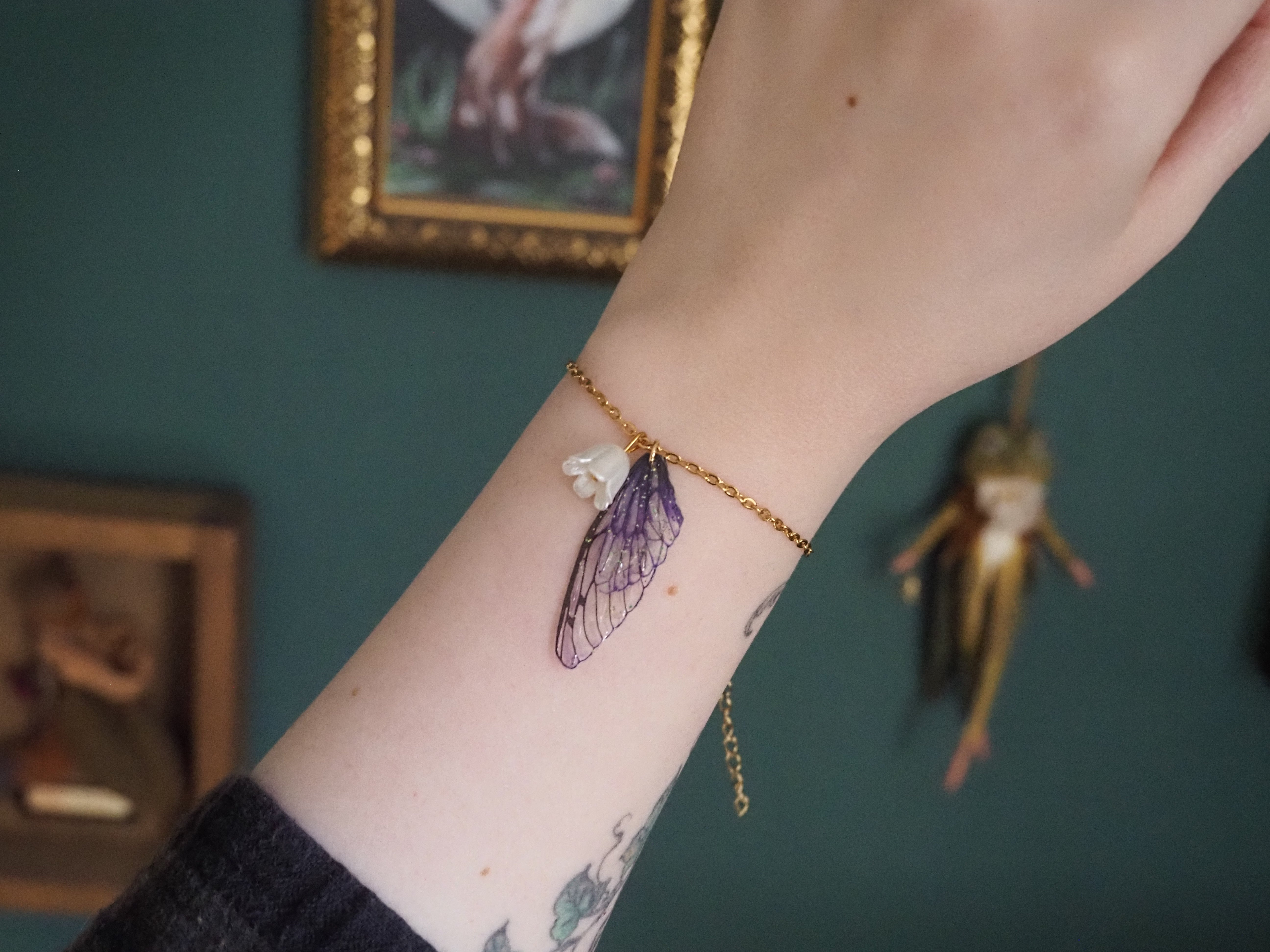 Bracelet - purple, flower